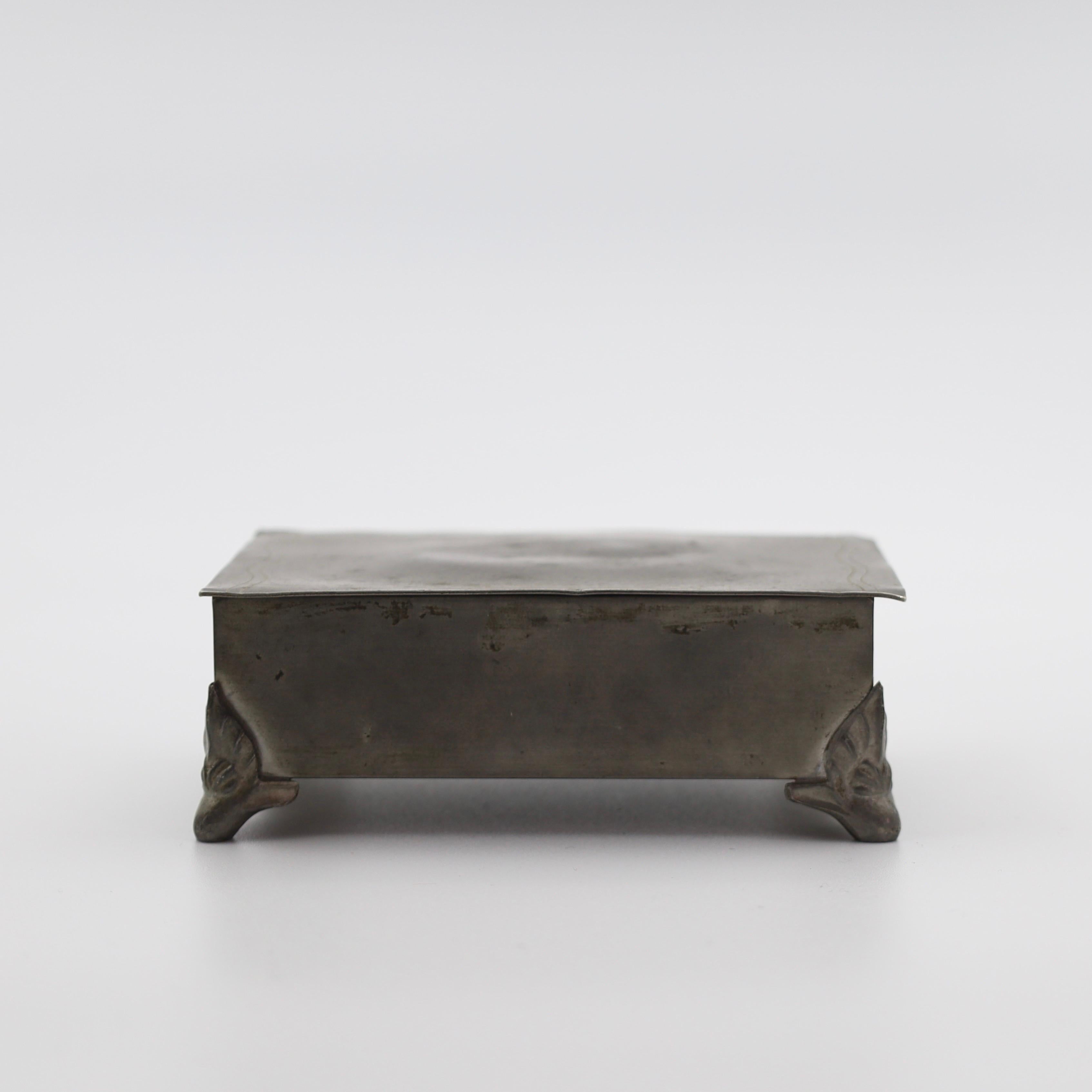 Swedish Grace Pewter casket by Thorild Knutsson, 1940s, Sweden For Sale 1