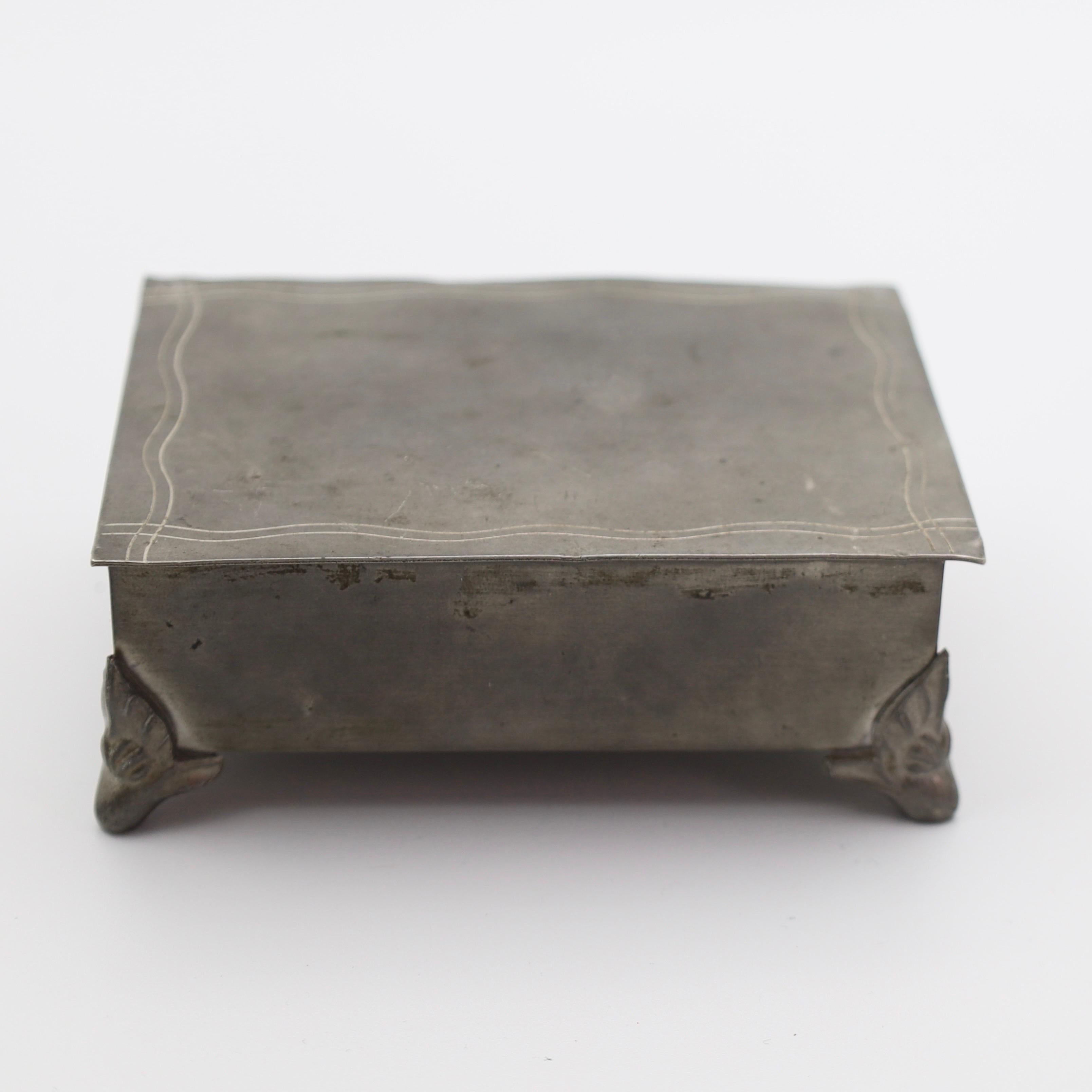 Swedish Grace Pewter casket by Thorild Knutsson, 1940s, Sweden For Sale 2