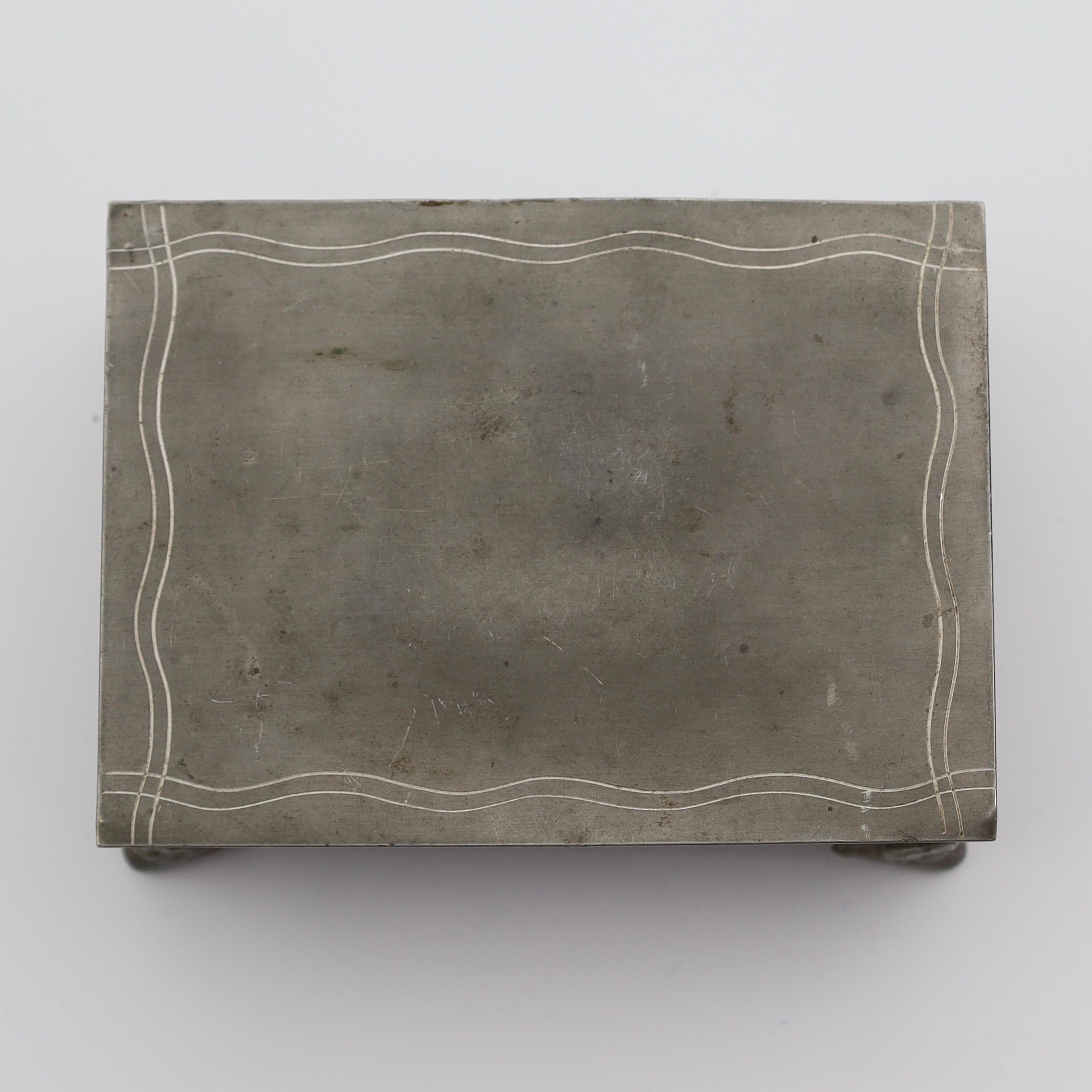 Swedish Grace Pewter casket by Thorild Knutsson, 1940s, Sweden For Sale 3