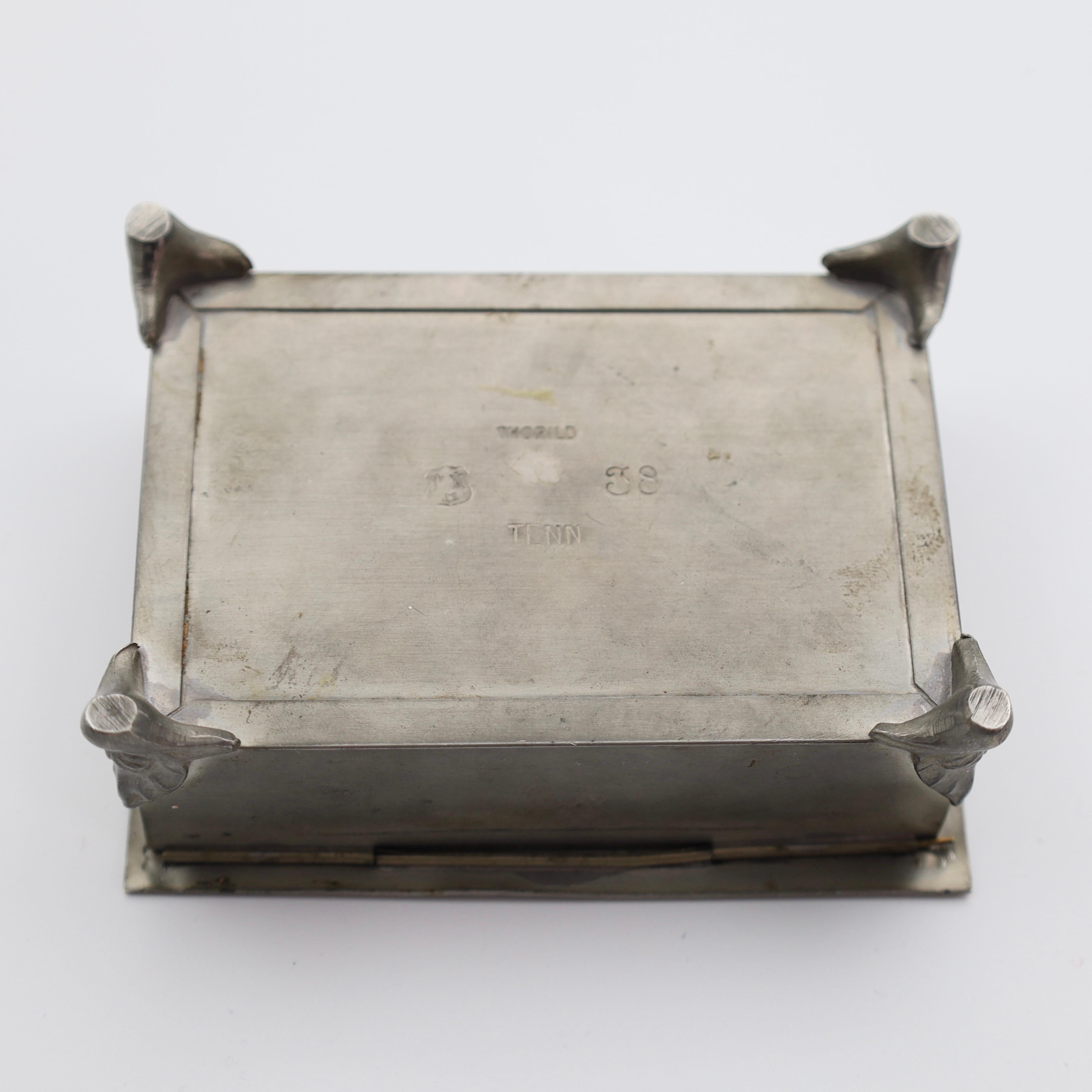 Swedish Grace Pewter casket by Thorild Knutsson, 1940s, Sweden For Sale 4