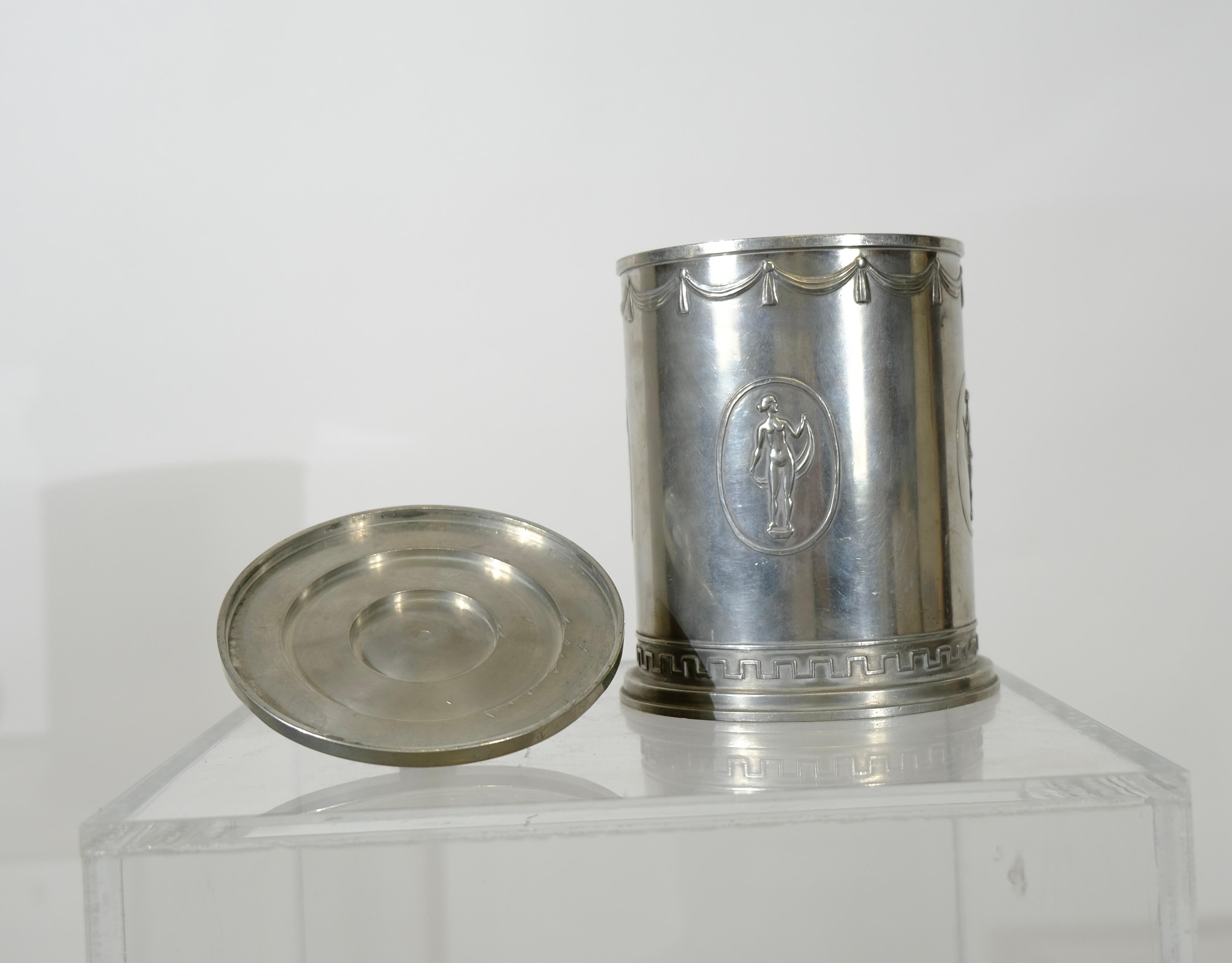Swedish Grace Pewter jar with lid made in 1927. 6