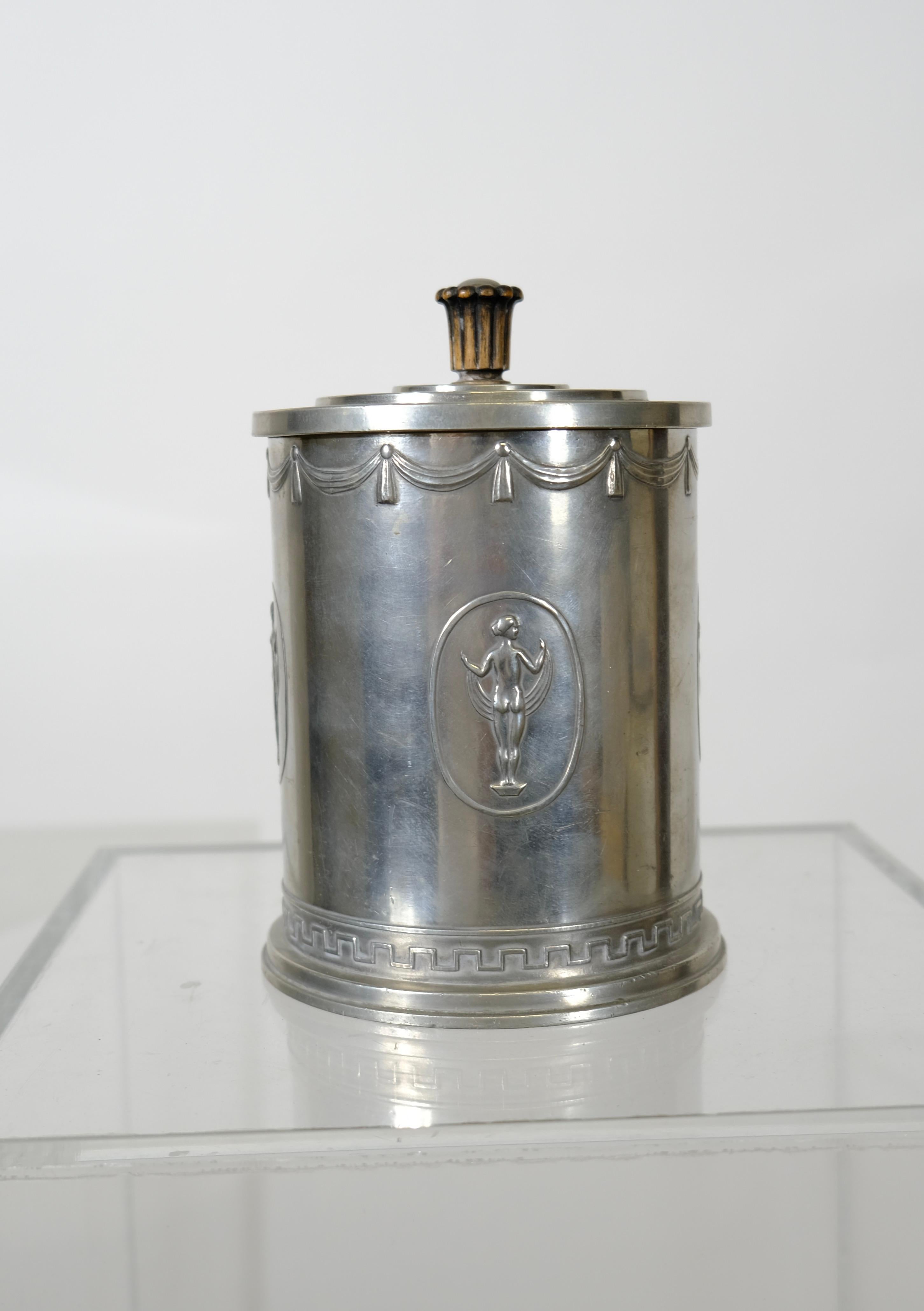 Swedish Grace Pewter jar with lid made in 1927. 3