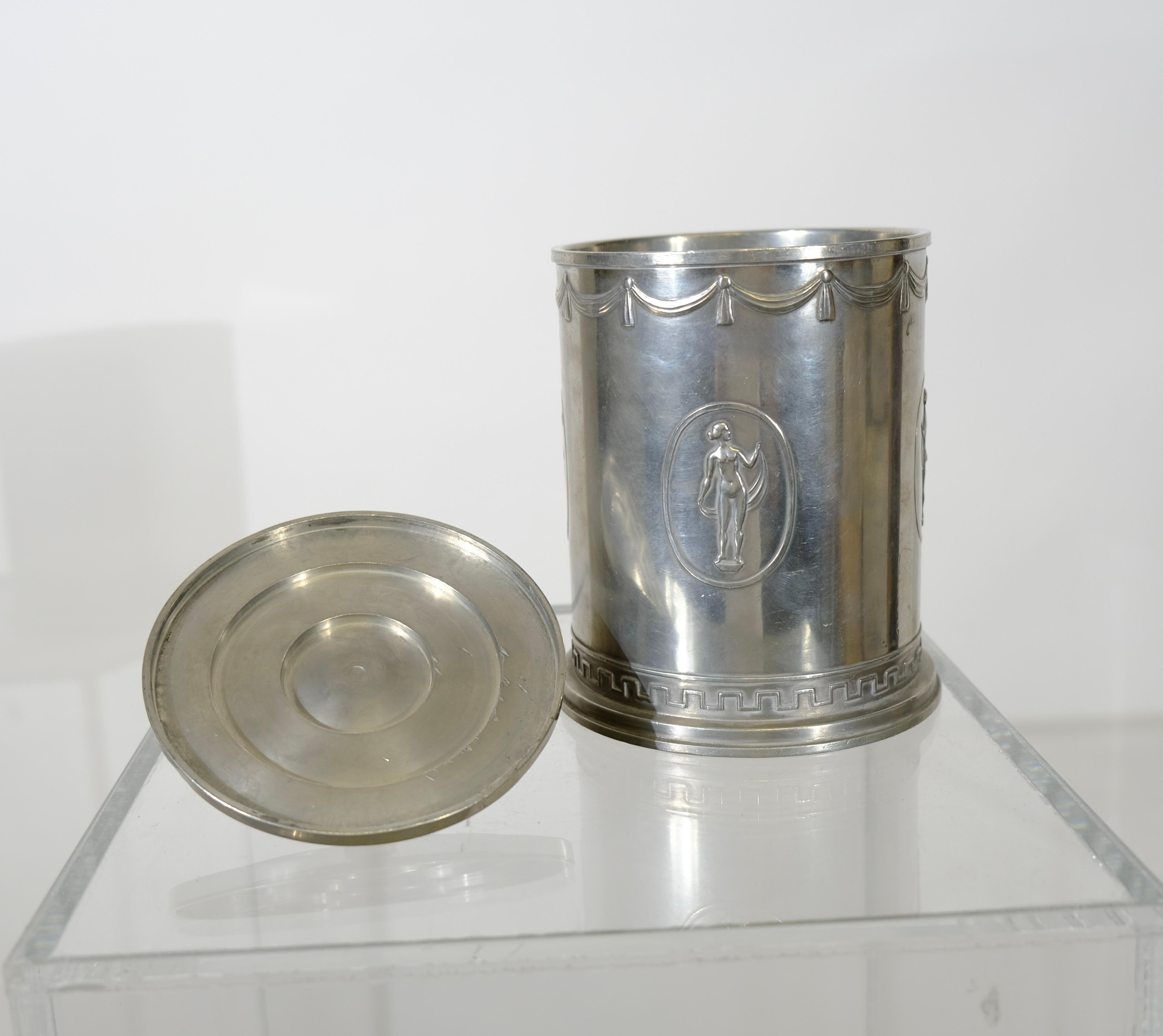 Swedish Grace Pewter jar with lid made in 1927. 5