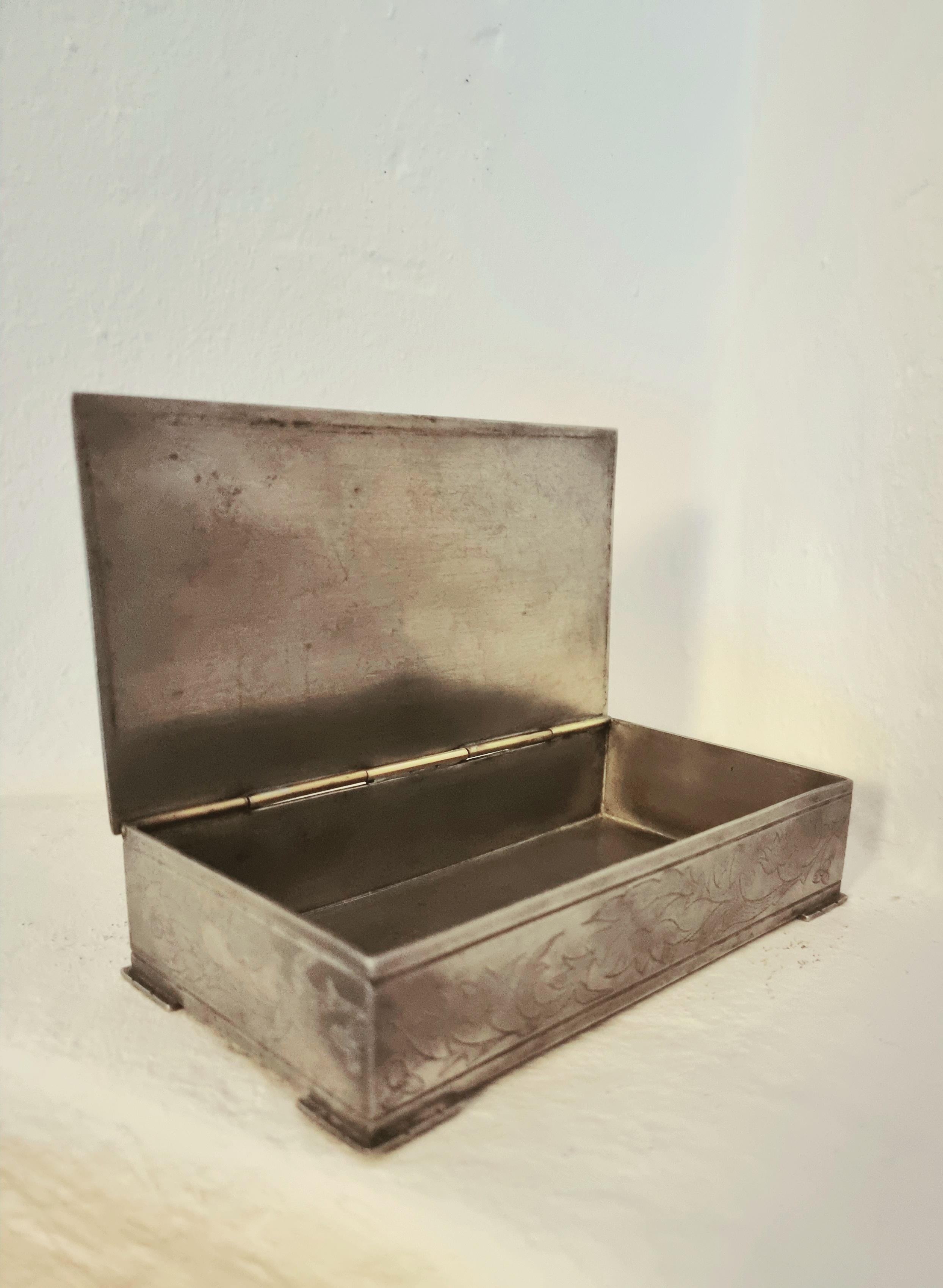Brass Swedish Grace, Pewter / Jewelry Box, Firma Svenskt Tenn, 1929. Attr. Uno Åhren. 
