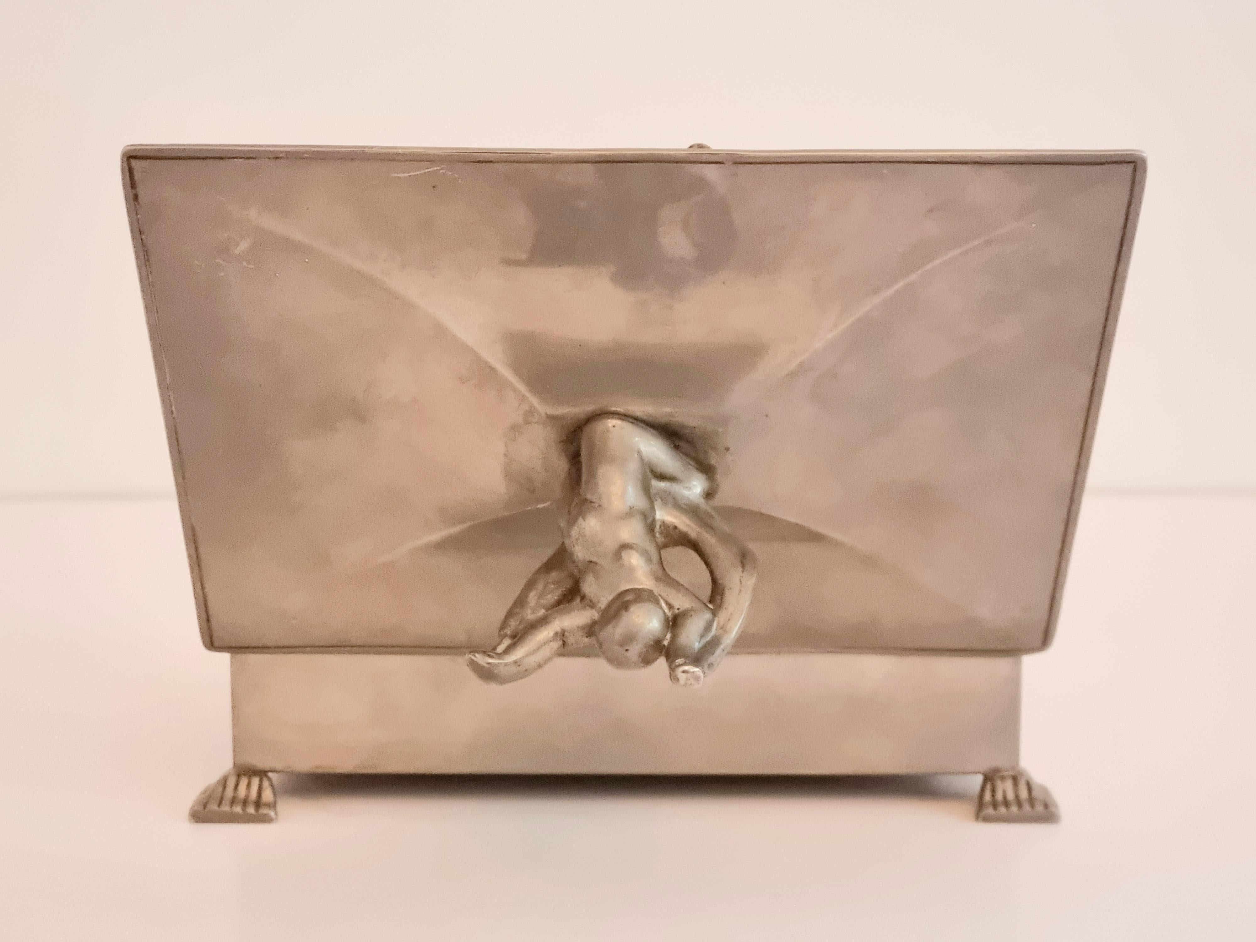 Swedish Grace, Pewter Jewelry / Decorative Box by Gab, Attr. Nils Fougstedt 7