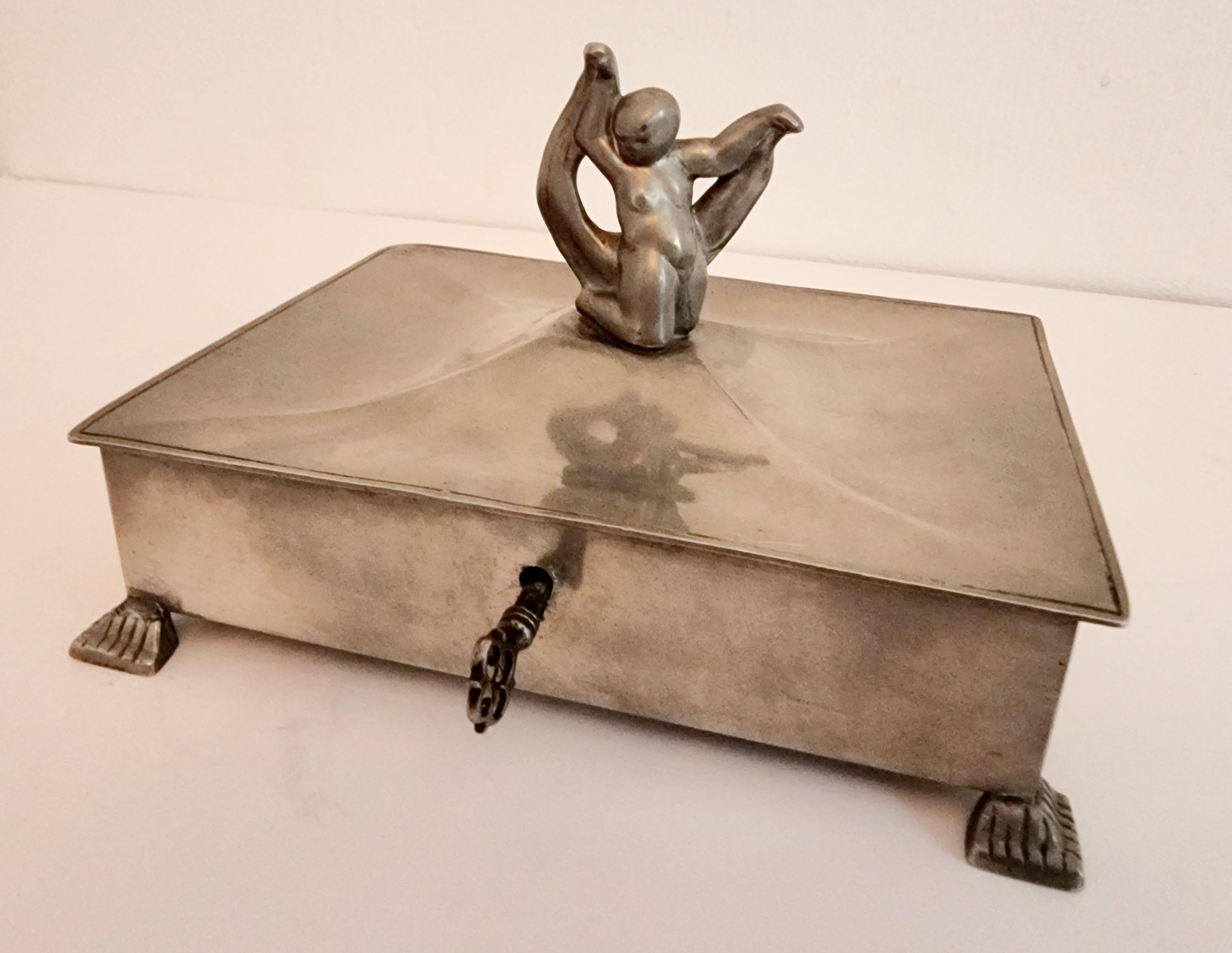 Swedish Grace, Pewter Jewelry / Decorative Box by Gab, Attr. Nils Fougstedt 14