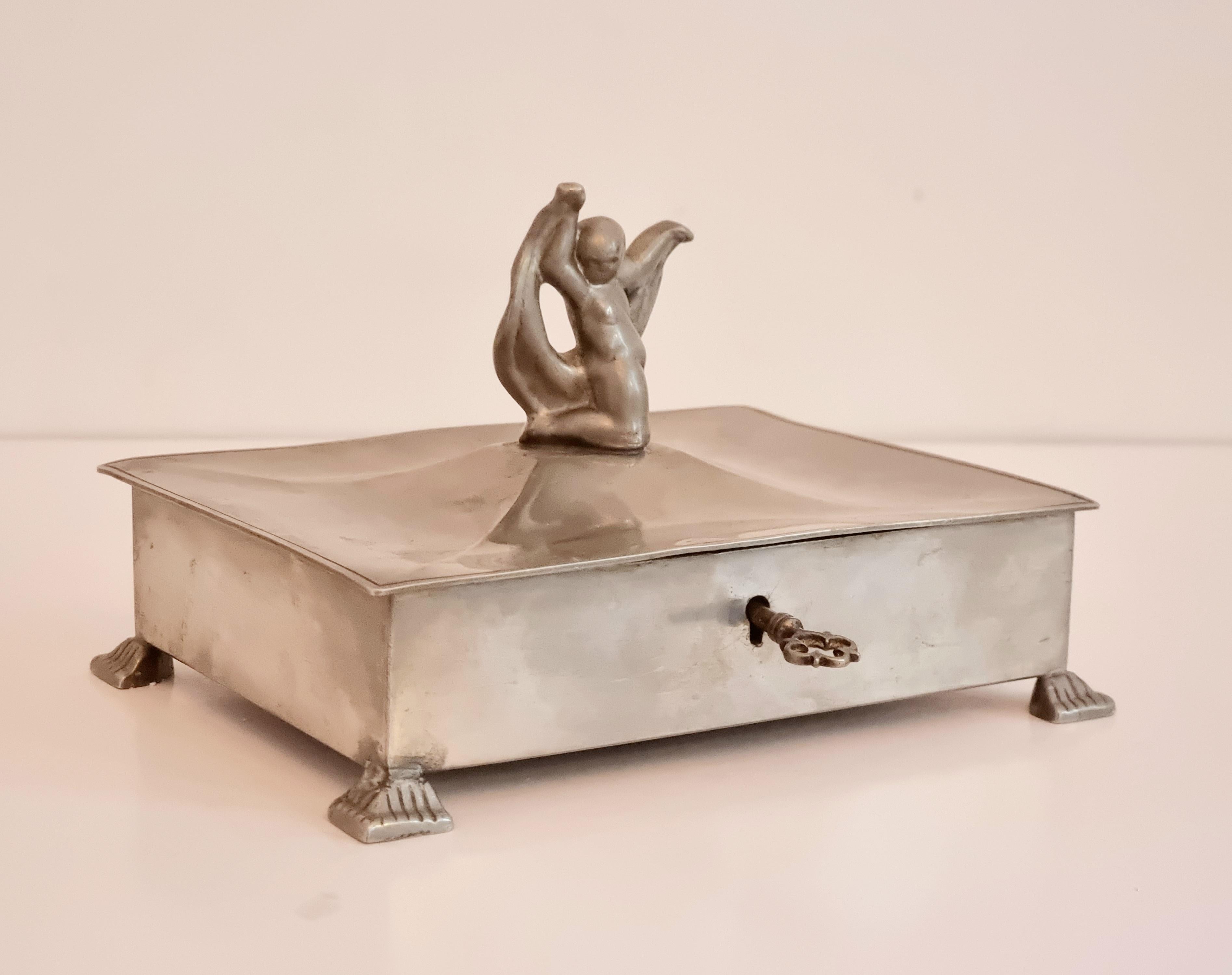 Swedish Grace, Pewter Jewelry / Decorative Box by Gab, Attr. Nils Fougstedt 1