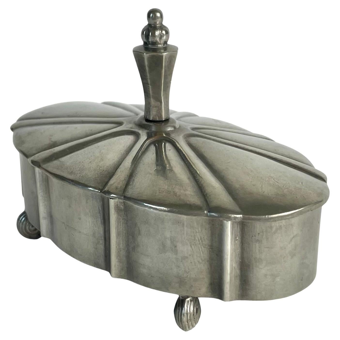 Swedish Grace Pewter Lidded Box by Edvin Ollers, 1924