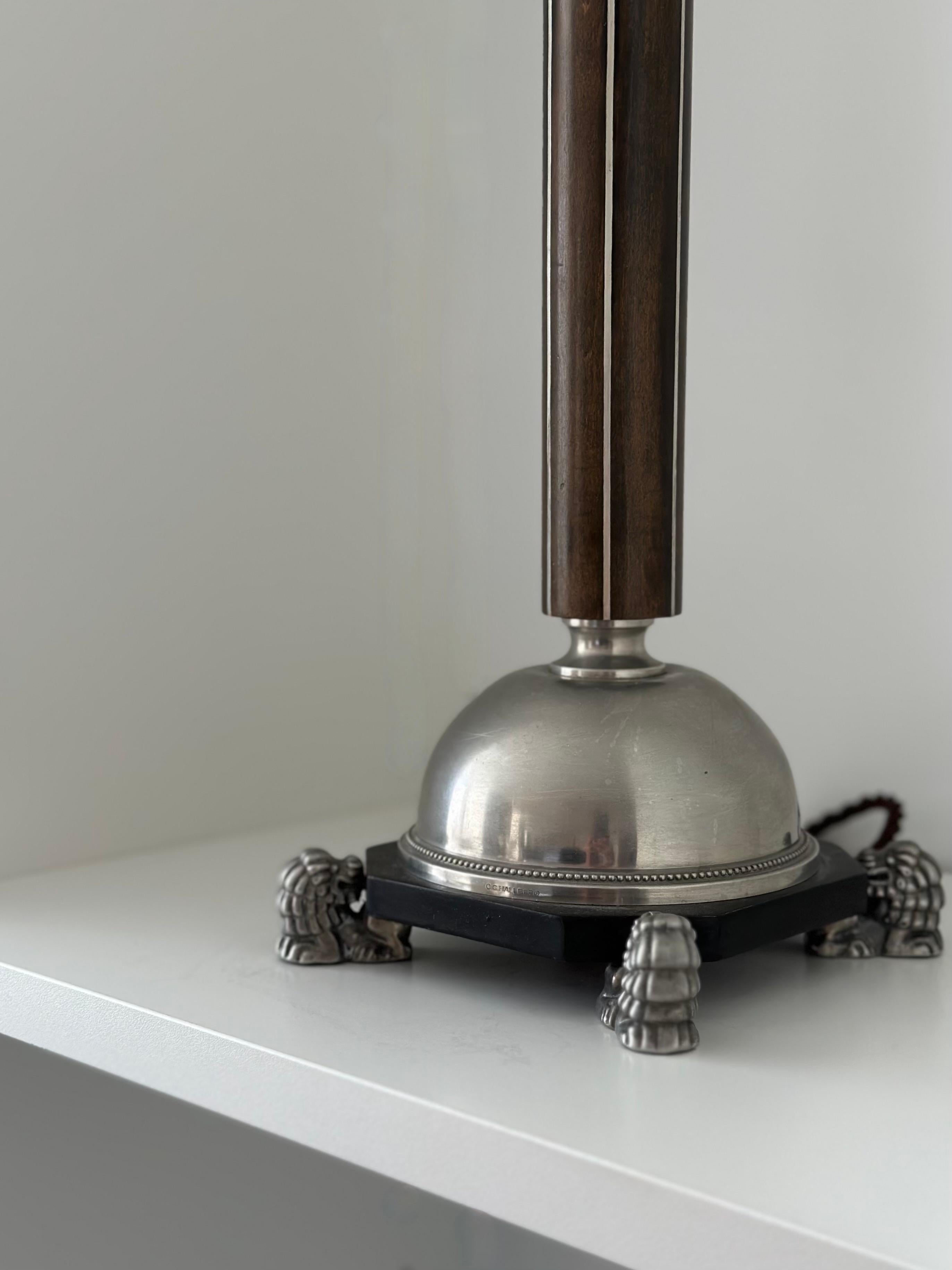 Swedish Grace Pewter Table Lamp Likely by Anna Petrus, C.G. Hallberg, 1930s 4