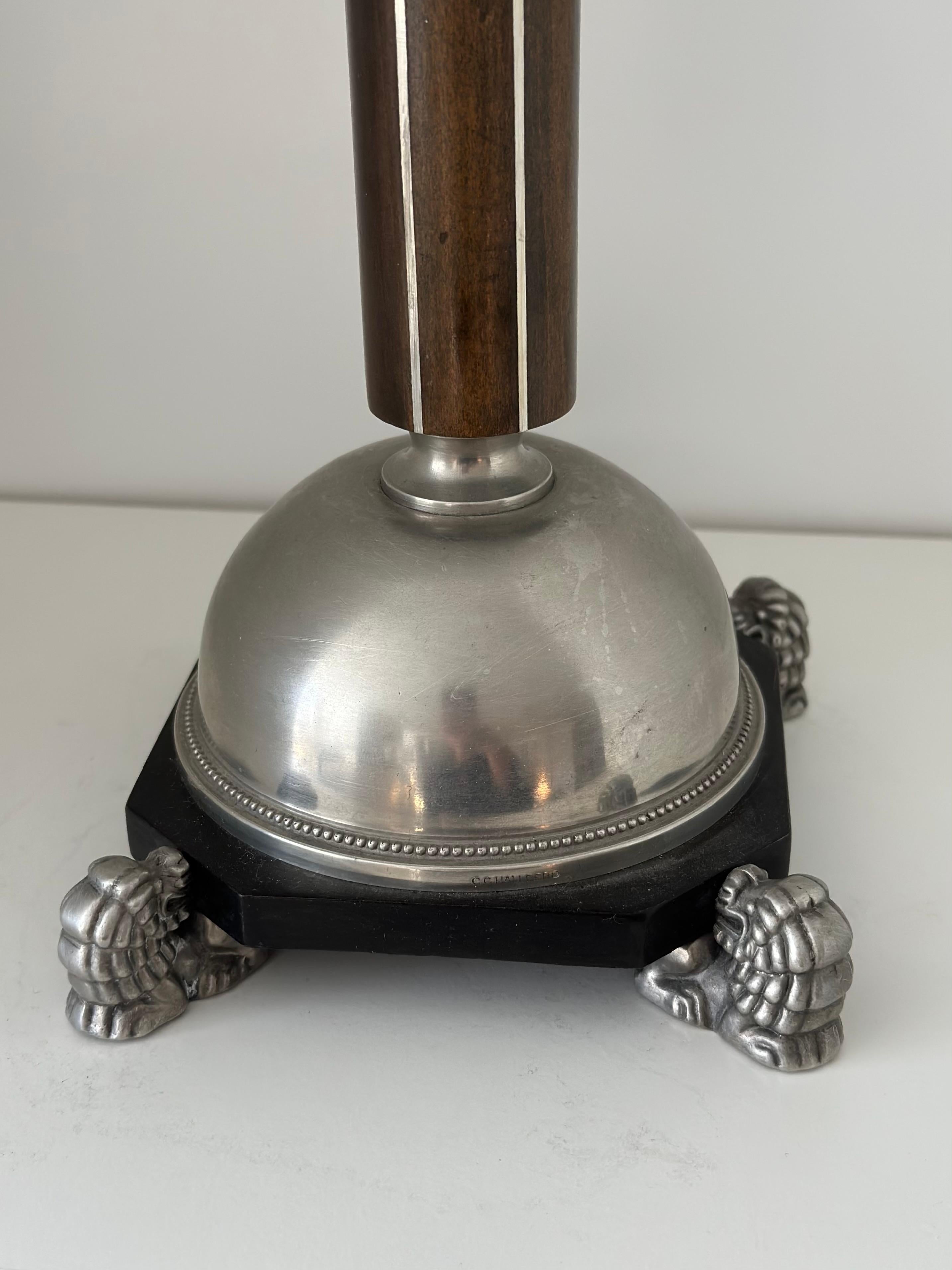 Swedish Grace Pewter Table Lamp Likely by Anna Petrus, C.G. Hallberg, 1930s 5