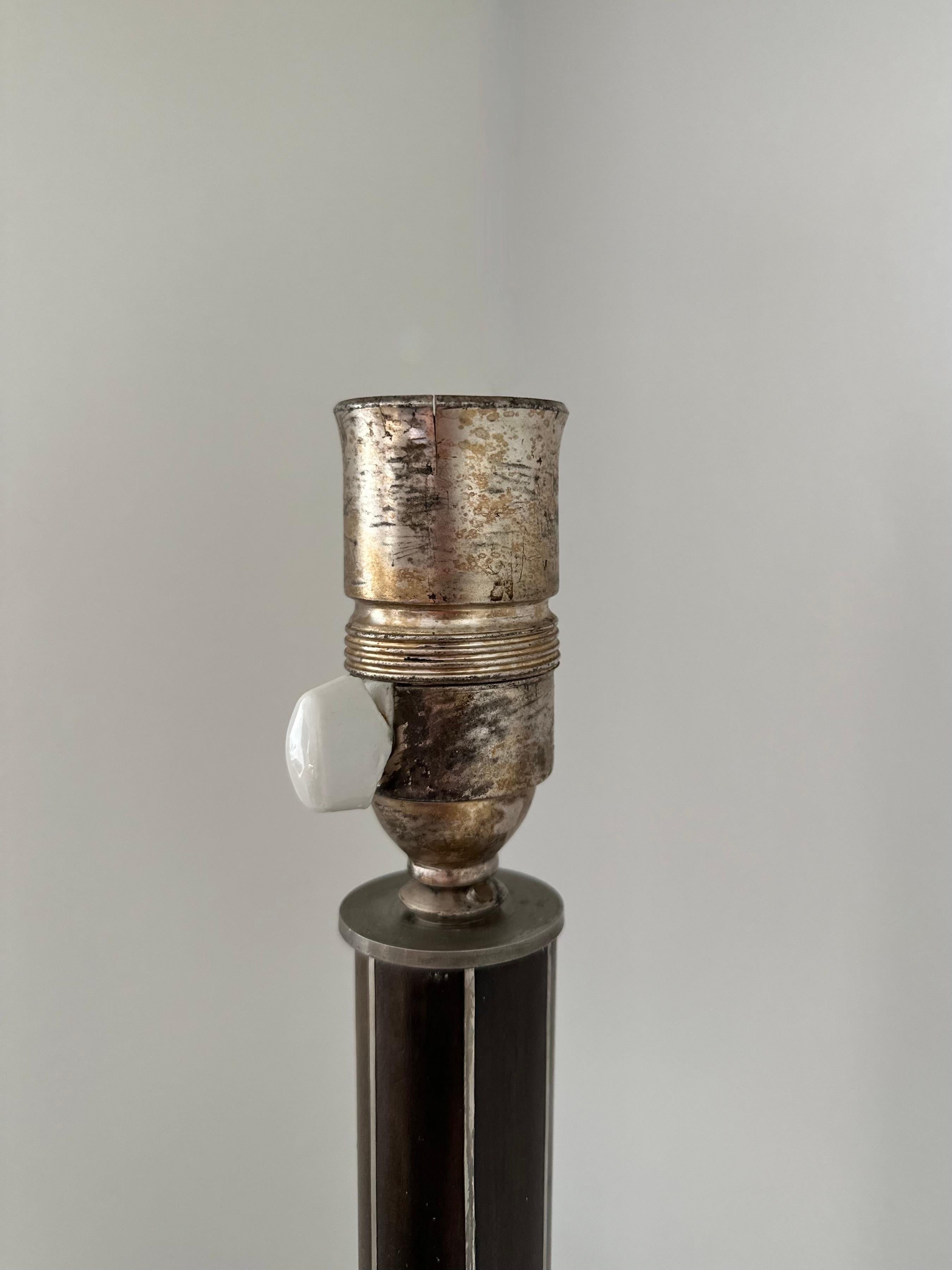 Swedish Grace Pewter Table Lamp Likely by Anna Petrus, C.G. Hallberg, 1930s 9