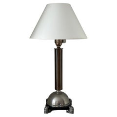 Vintage Swedish Grace Pewter Table Lamp Likely by Anna Petrus, C.G. Hallberg, 1930s