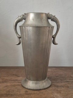 Swedish Grace, pewter vase by Herman Bergman, 1930s.