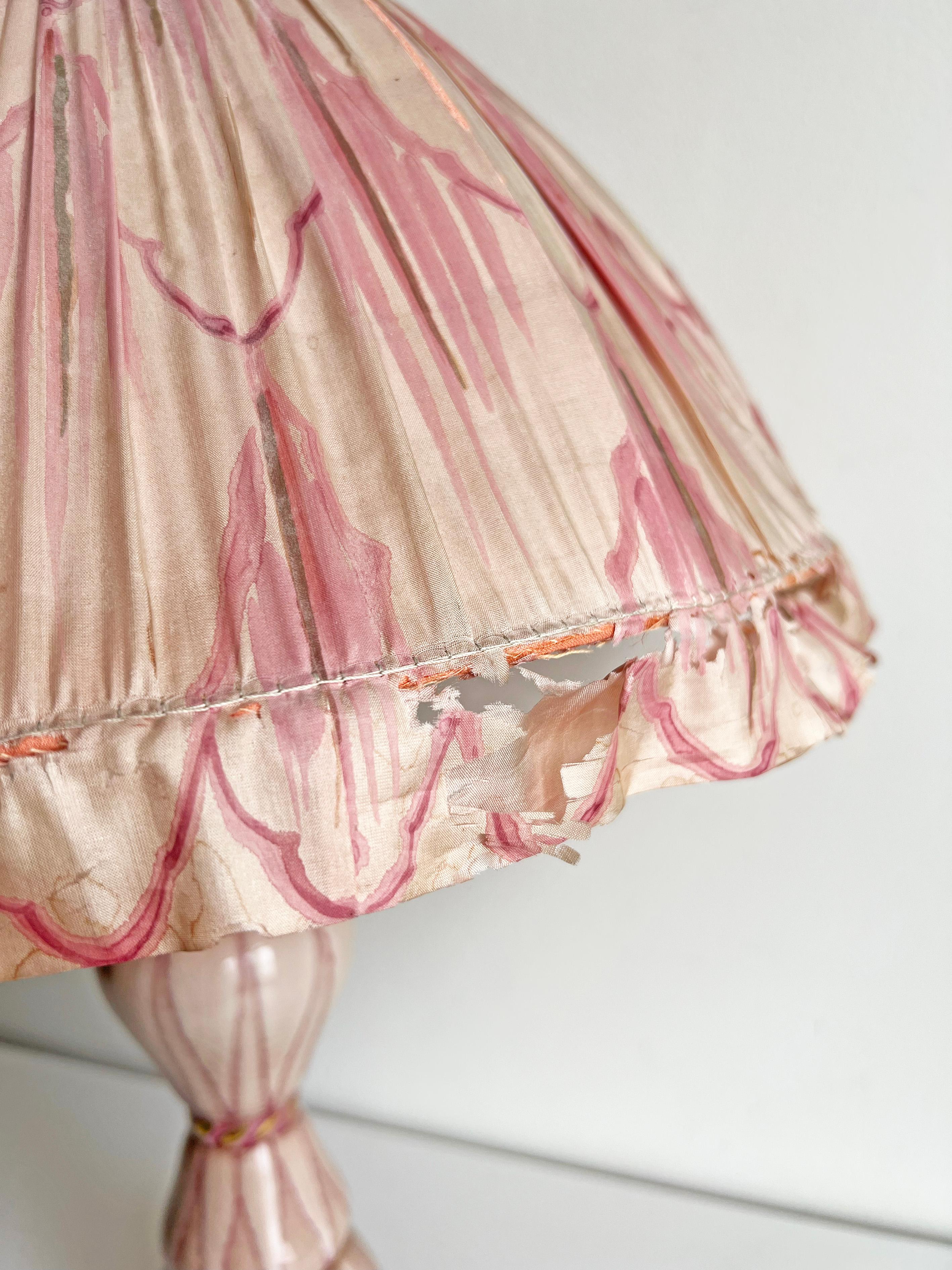 Swedish Grace Pink Ceramic Table Lamp by Louise Adelborg for Rörstrand, Ca1920s For Sale 3