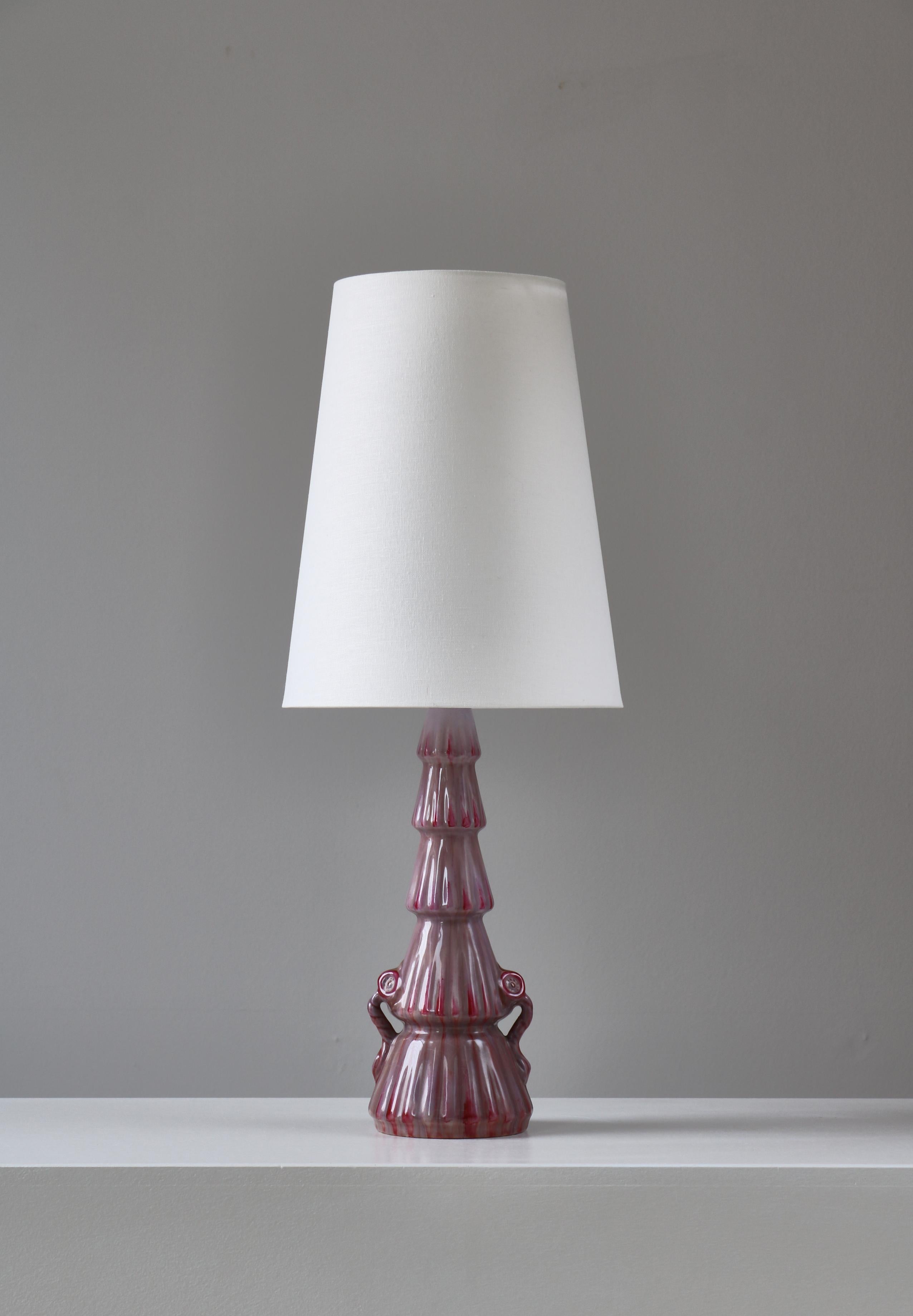 Wonderful and unique table lamp made by Swedish artist Louise Adelborg in the 1920s at the 
