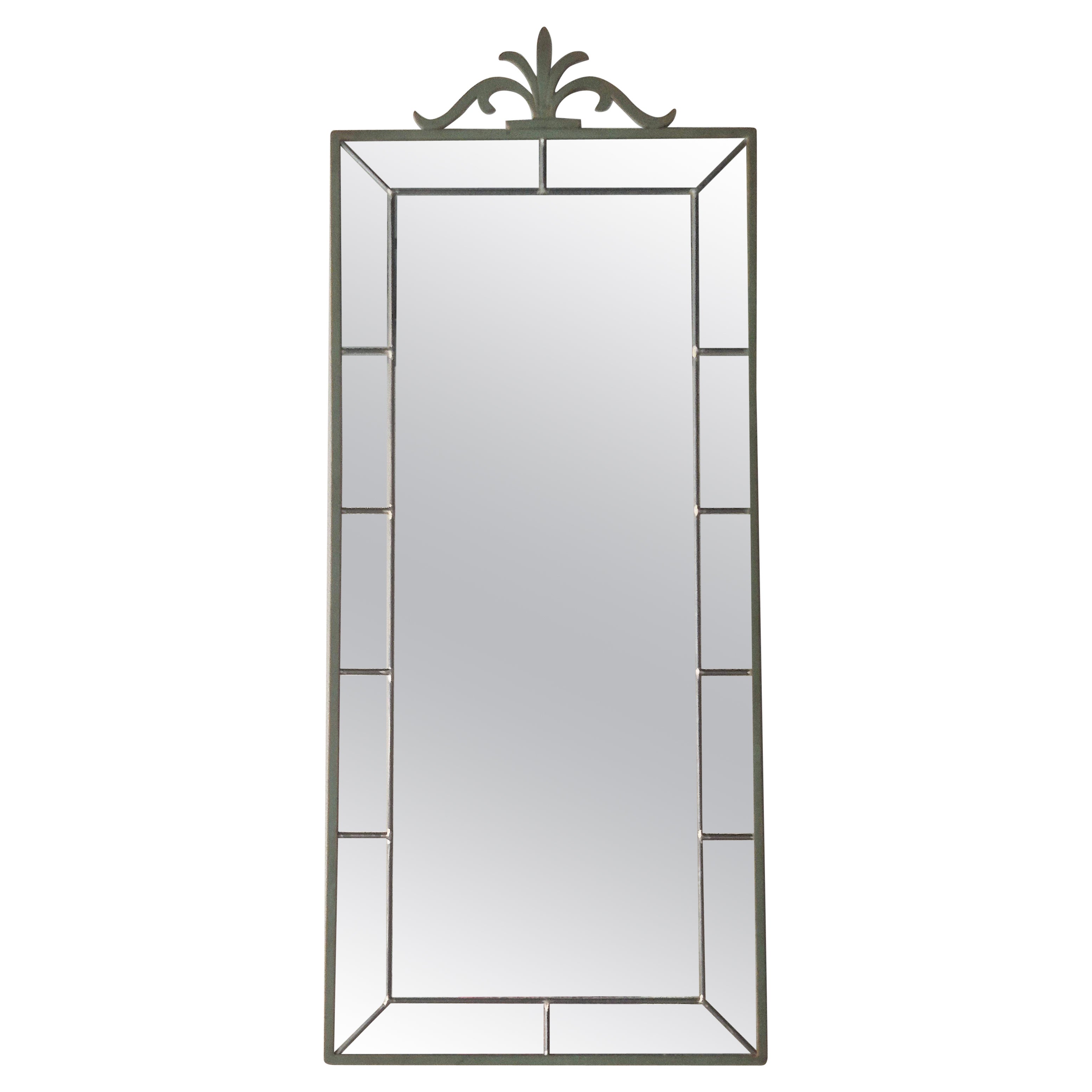 Swedish Grace rare high mirror in patinated cast iron. Swedish Art Deco