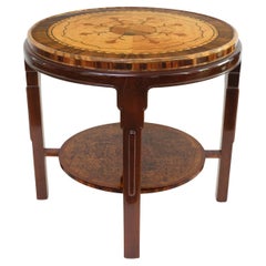 Antique Swedish Grace side table lavishly decorated in a variety of marquetry 1920's