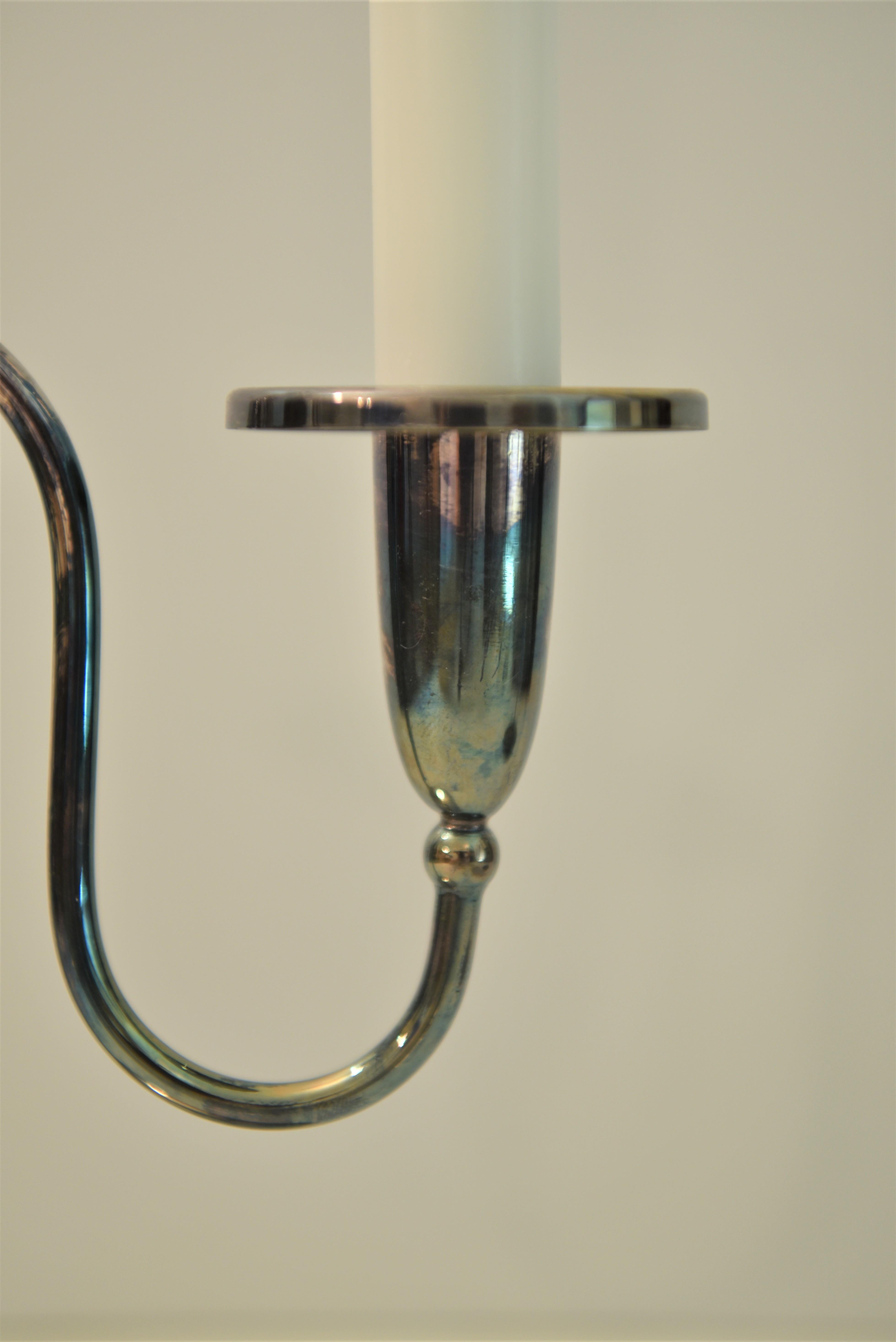 Candelabri svedesi Grace placcati in argento di Elis Bergh per C.G. Hallberg, anni '20 in vendita 2