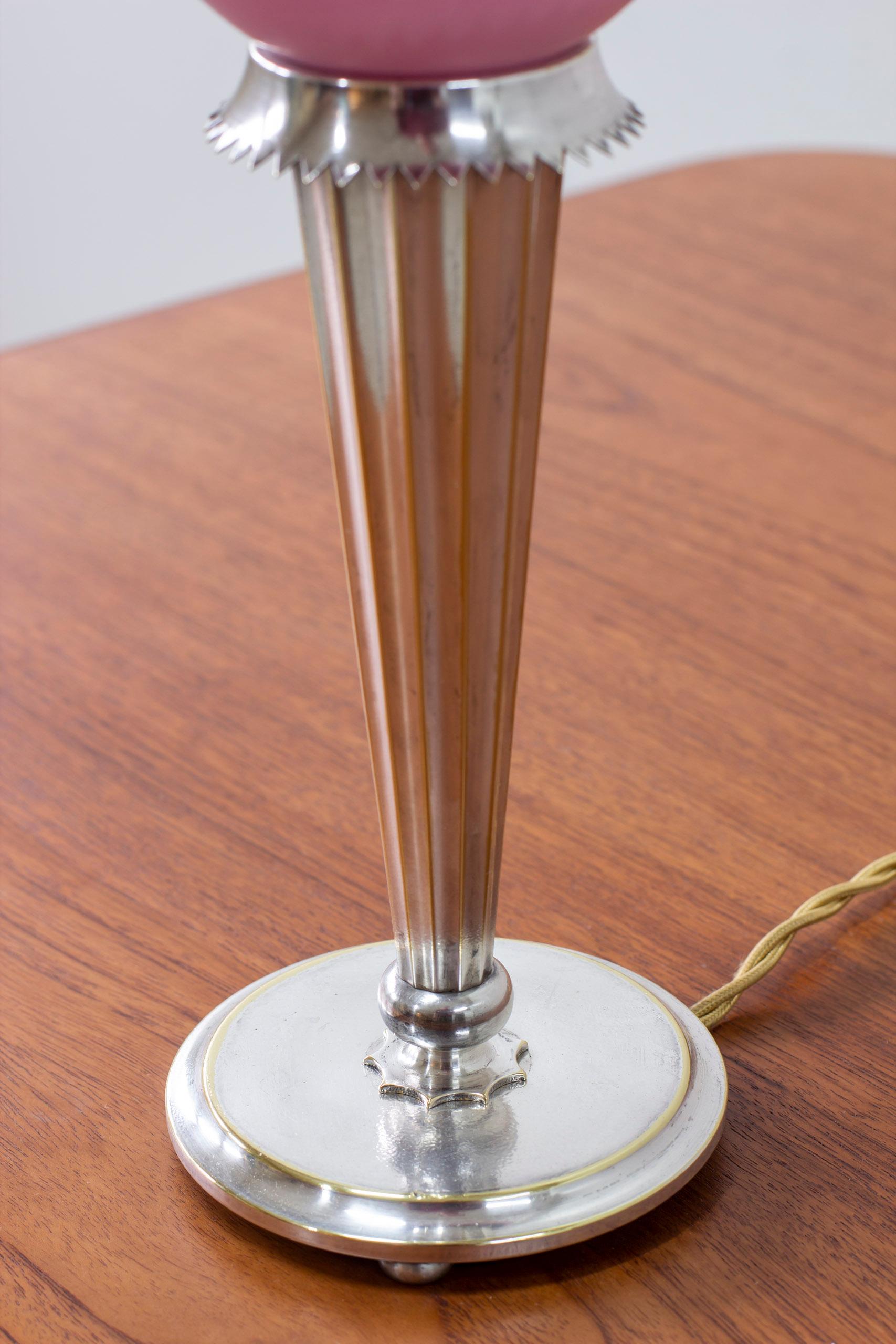 Lampe de table 6853 en métal argenté A Silver par Harald Notini, Böhlmarks en vente 1
