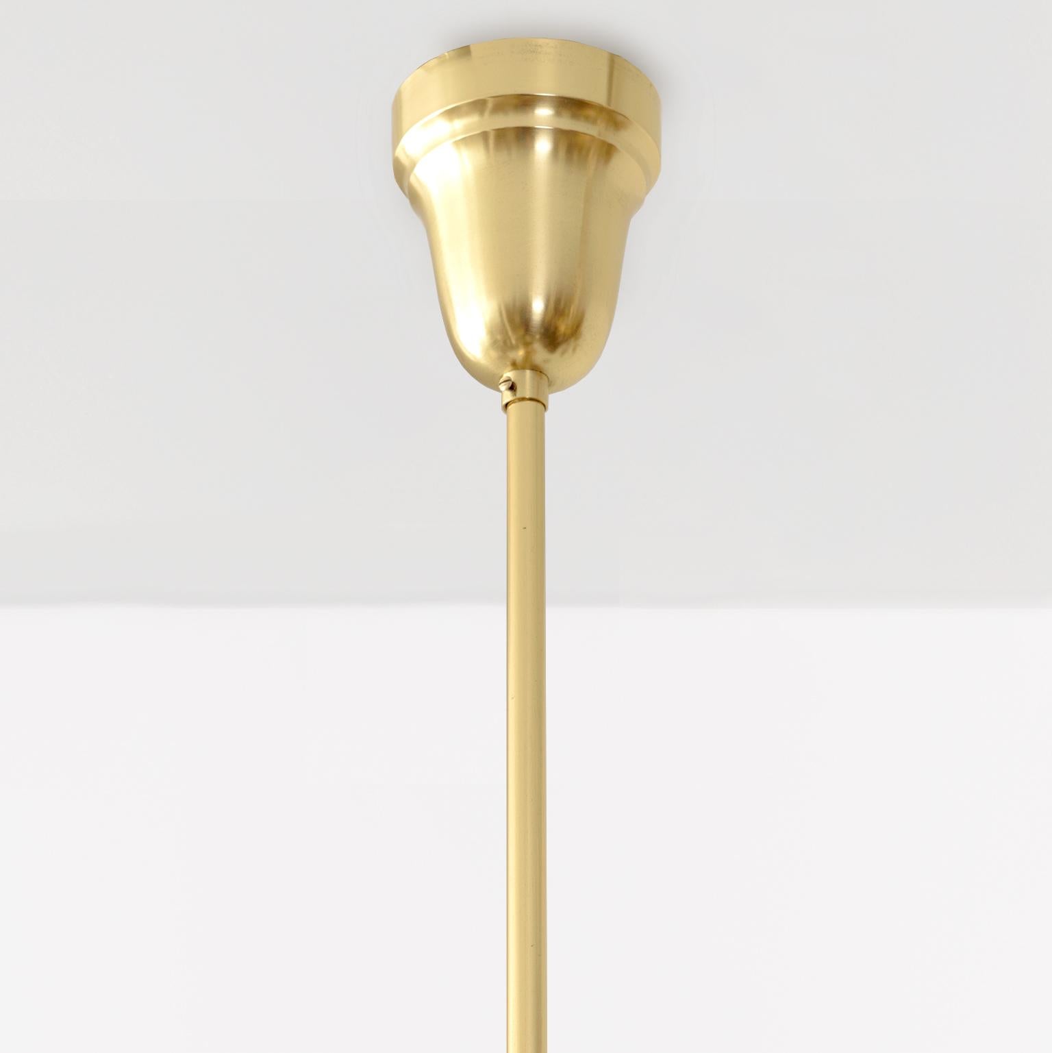 Swedish Grace Six-Arm Globe Chandelier, in Polished Brass, circa 1930 For Sale 3