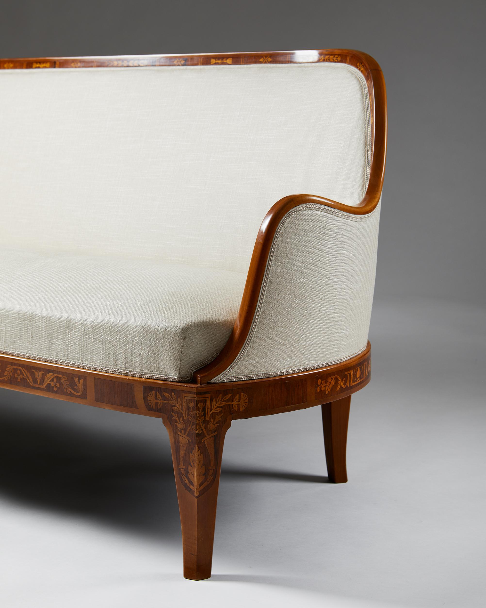 Swedish Grace Sofa Designed by Carl Malmsten, Mahogany Frame, Sweden, 1929 For Sale 1