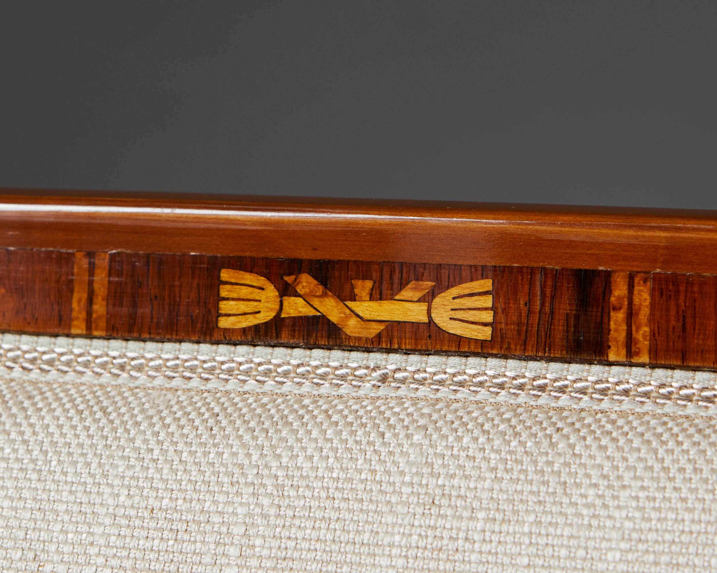 Swedish Grace Sofa Designed by Carl Malmsten, Mahogany Frame, Sweden, 1929 For Sale 6