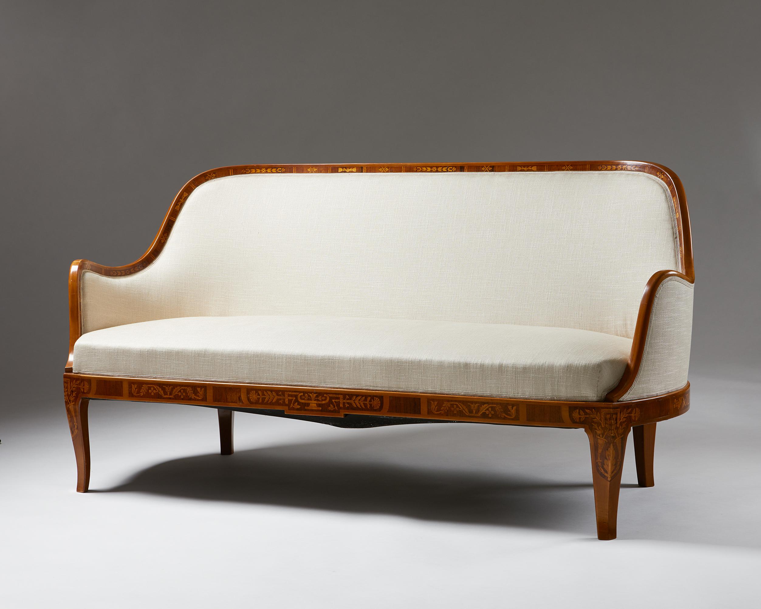 Schwedisches Grace-Sofa, entworfen von Carl Malmsten, Mahagonirahmen, Schweden, 1929 im Zustand „Gut“ im Angebot in Stockholm, SE