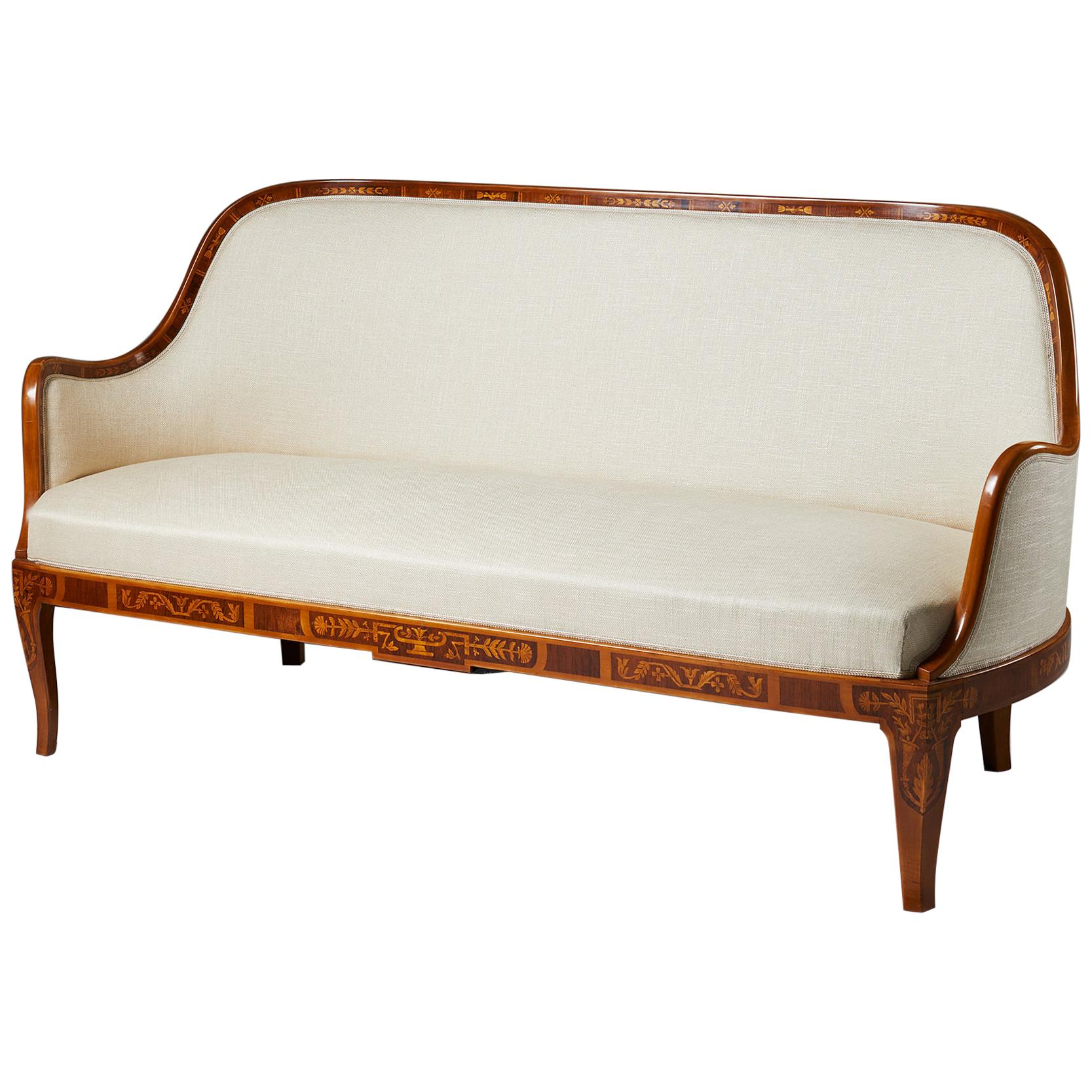 Swedish Grace Sofa Designed by Carl Malmsten, Mahogany Frame, Sweden, 1929