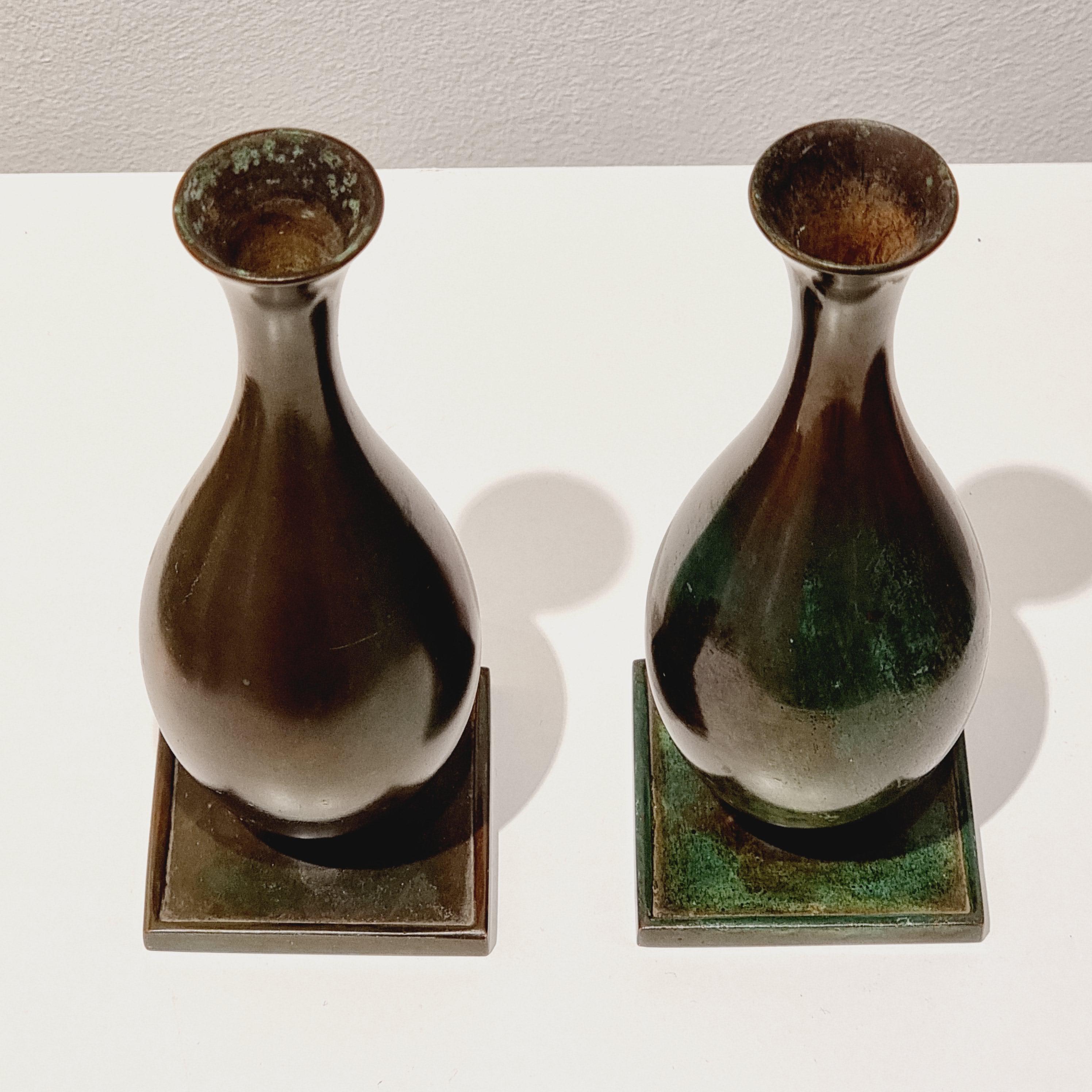 Swedish grace, solid bronze vases, GAB 1920/30s / Art Deco 1