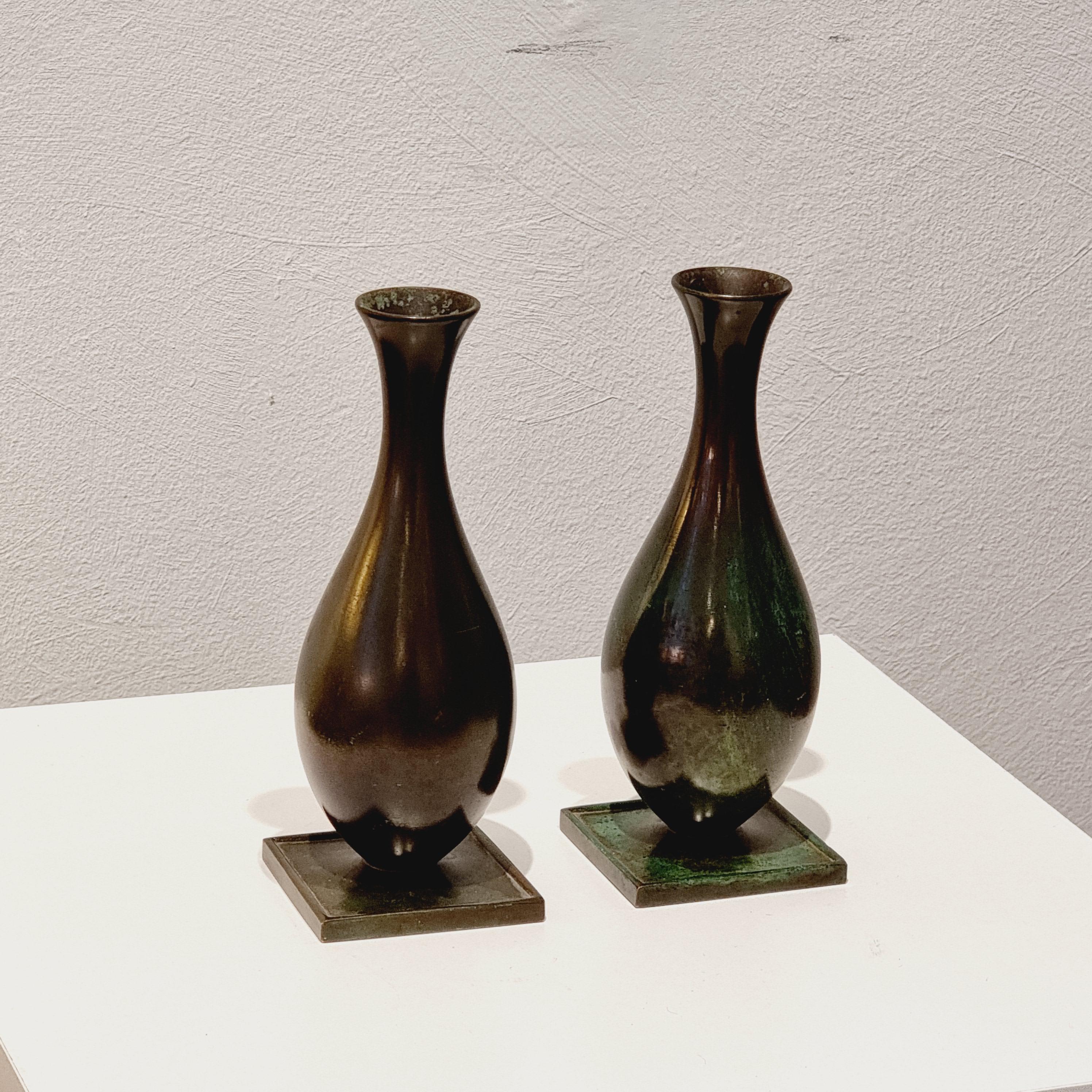 Swedish grace, solid bronze vases, GAB 1920/30s / Art Deco 2