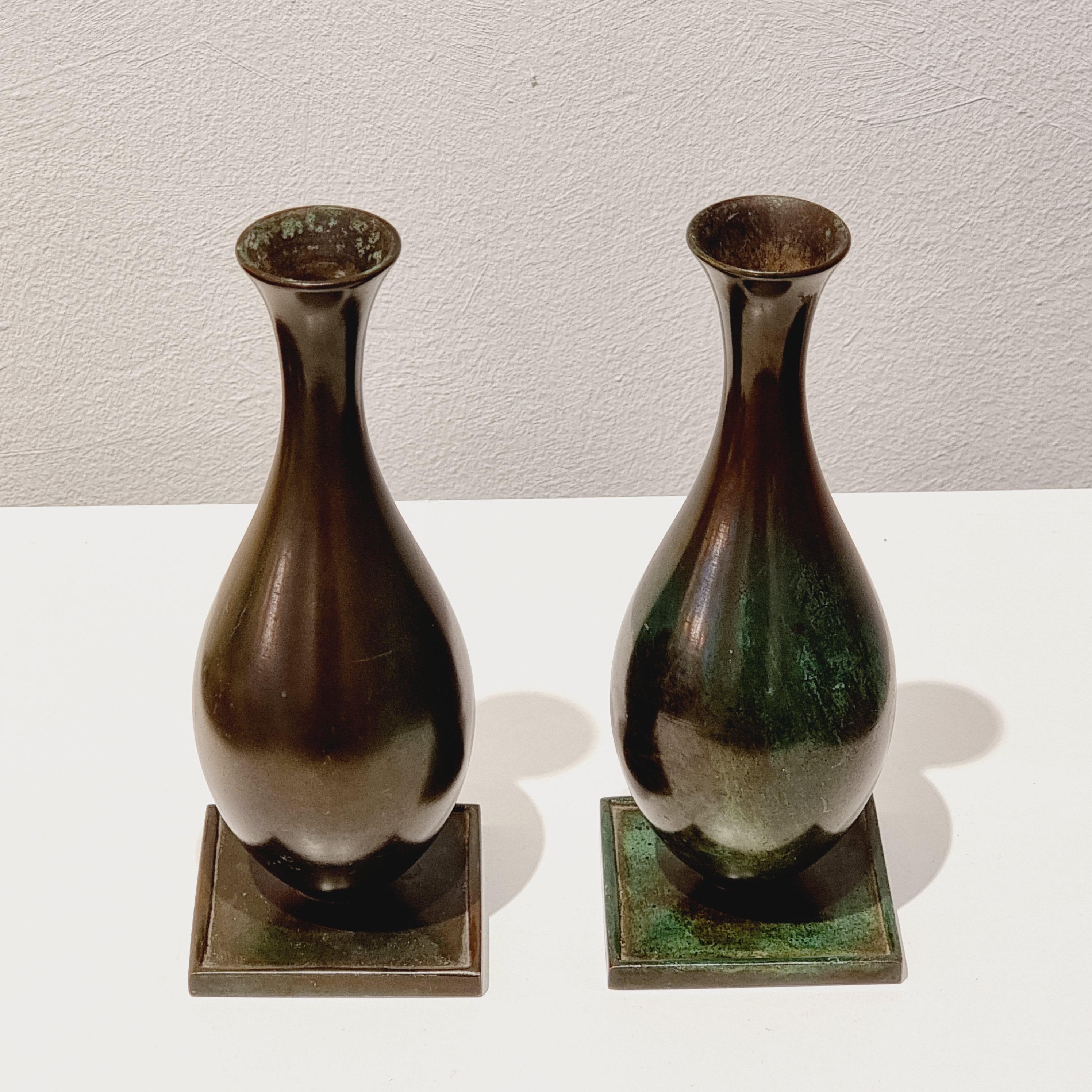 Swedish grace, solid bronze vases, GAB 1920/30s / Art Deco 3