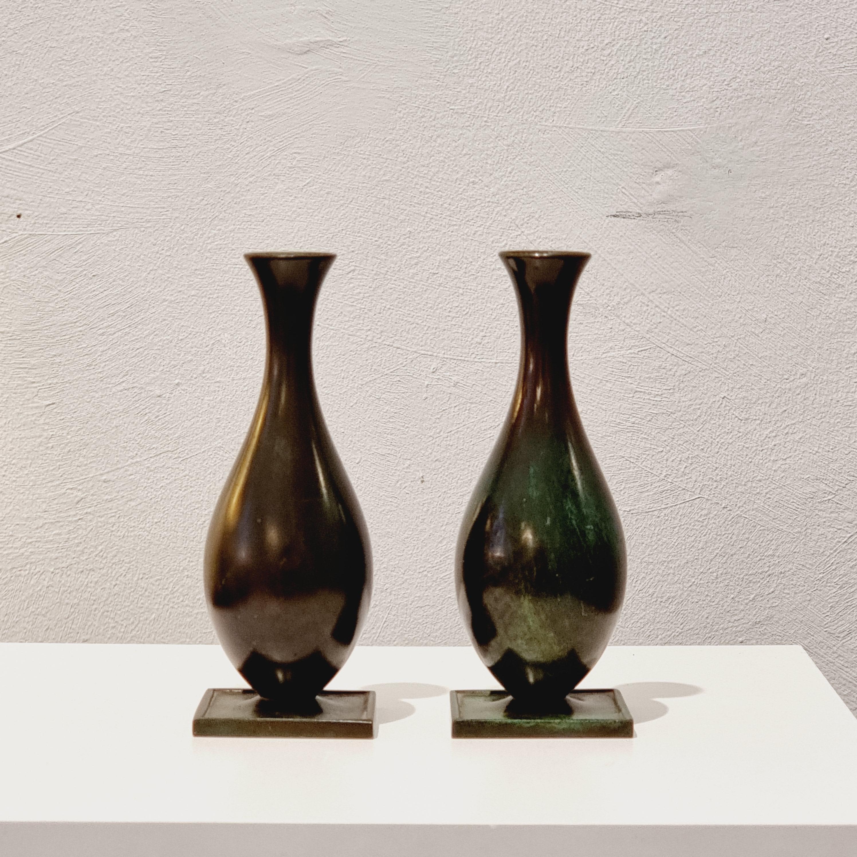Swedish grace, solid bronze vases, GAB 1920/30s / Art Deco 4