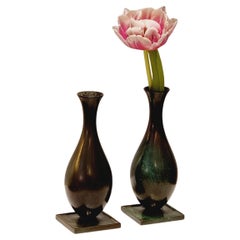Vintage Swedish grace, solid bronze vases, GAB 1920/30s / Art Deco