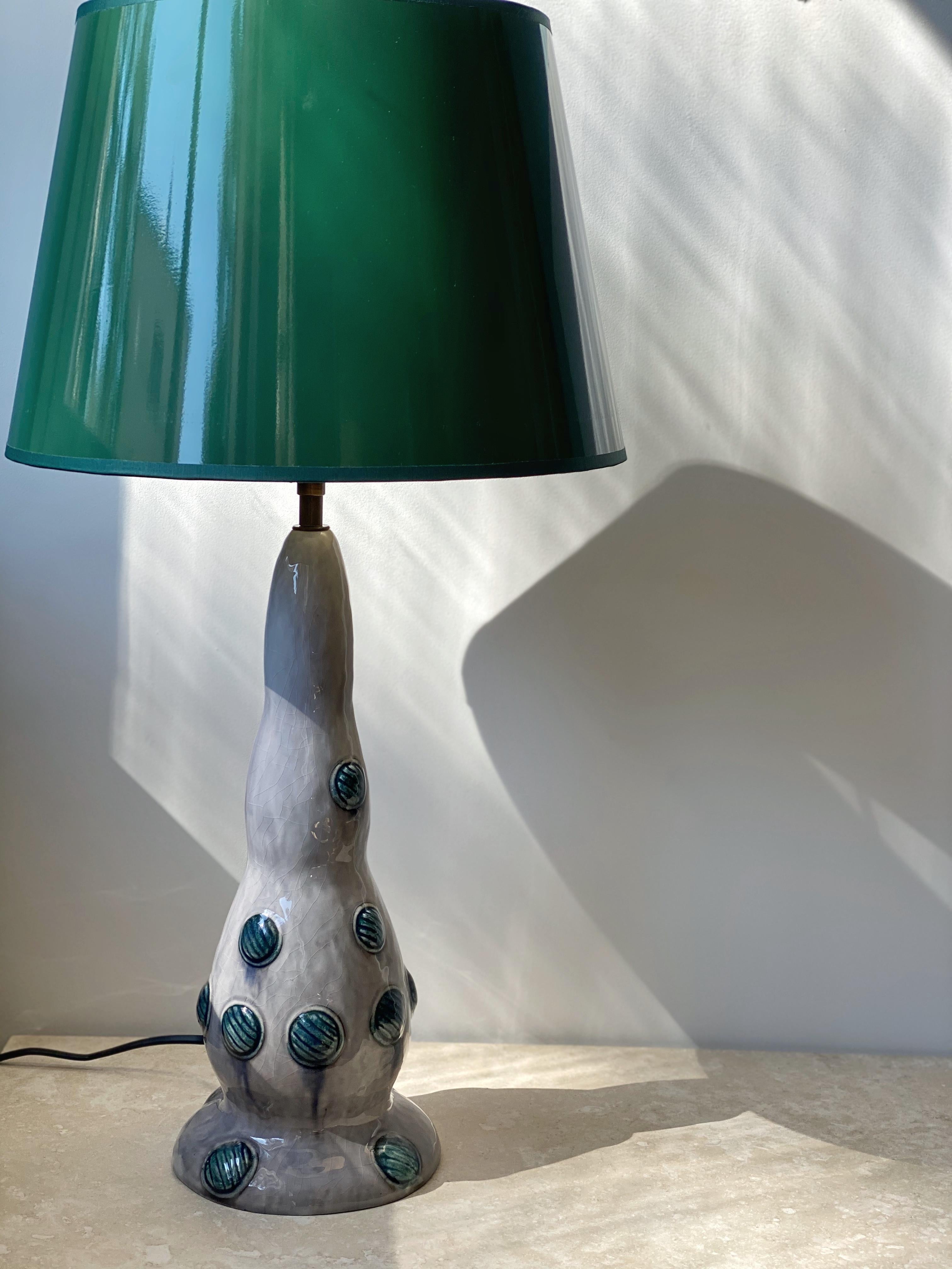 Swedish Grace Stoneware Table Lamp by Louise Adelborg for Rörstrand. 1920s. For Sale 6