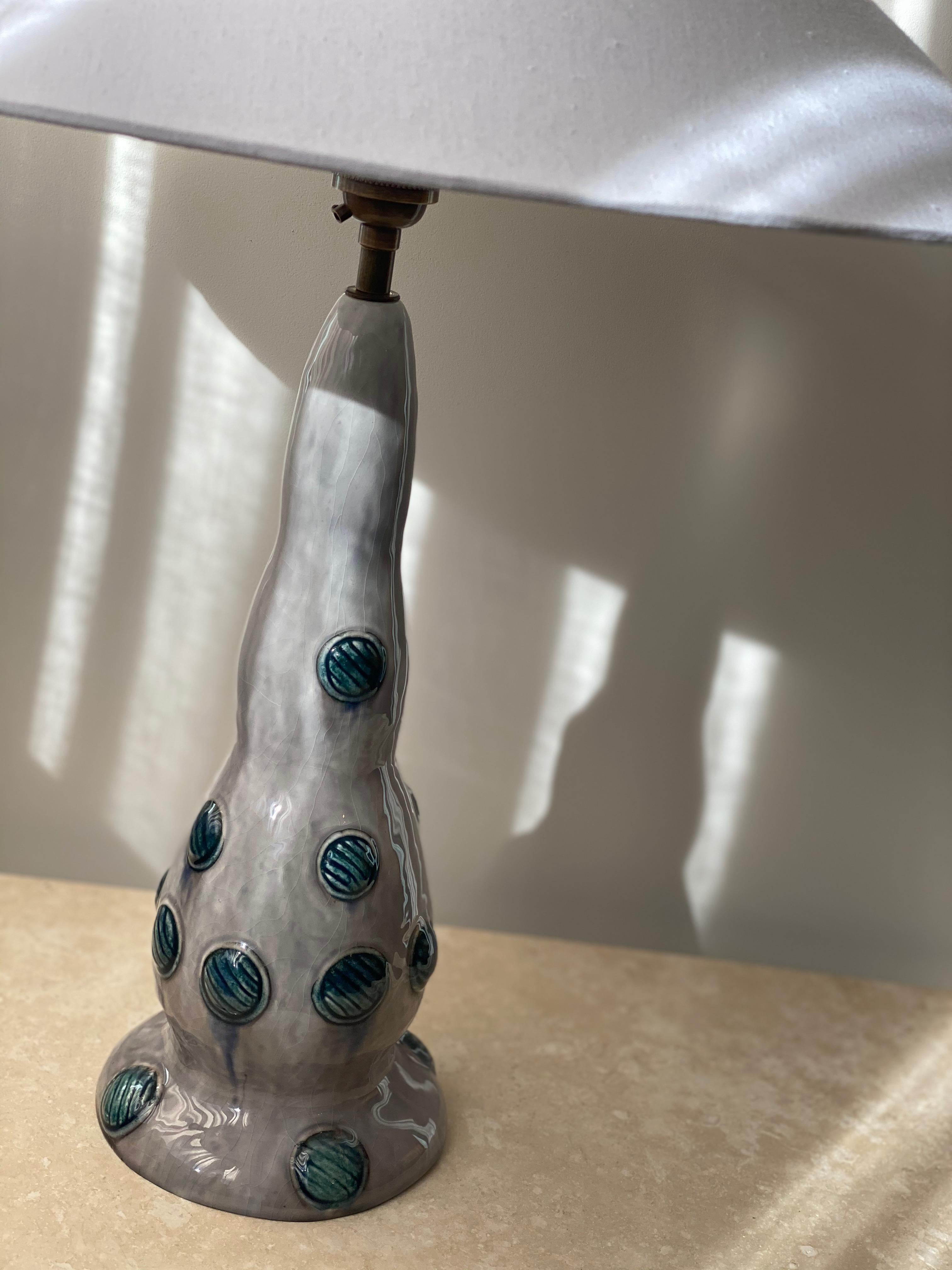 Swedish Grace Stoneware Table Lamp by Louise Adelborg for Rörstrand. 1920s. For Sale 1