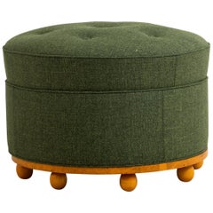 Swedish Grace Stool or Pouf from the Early 20th Century