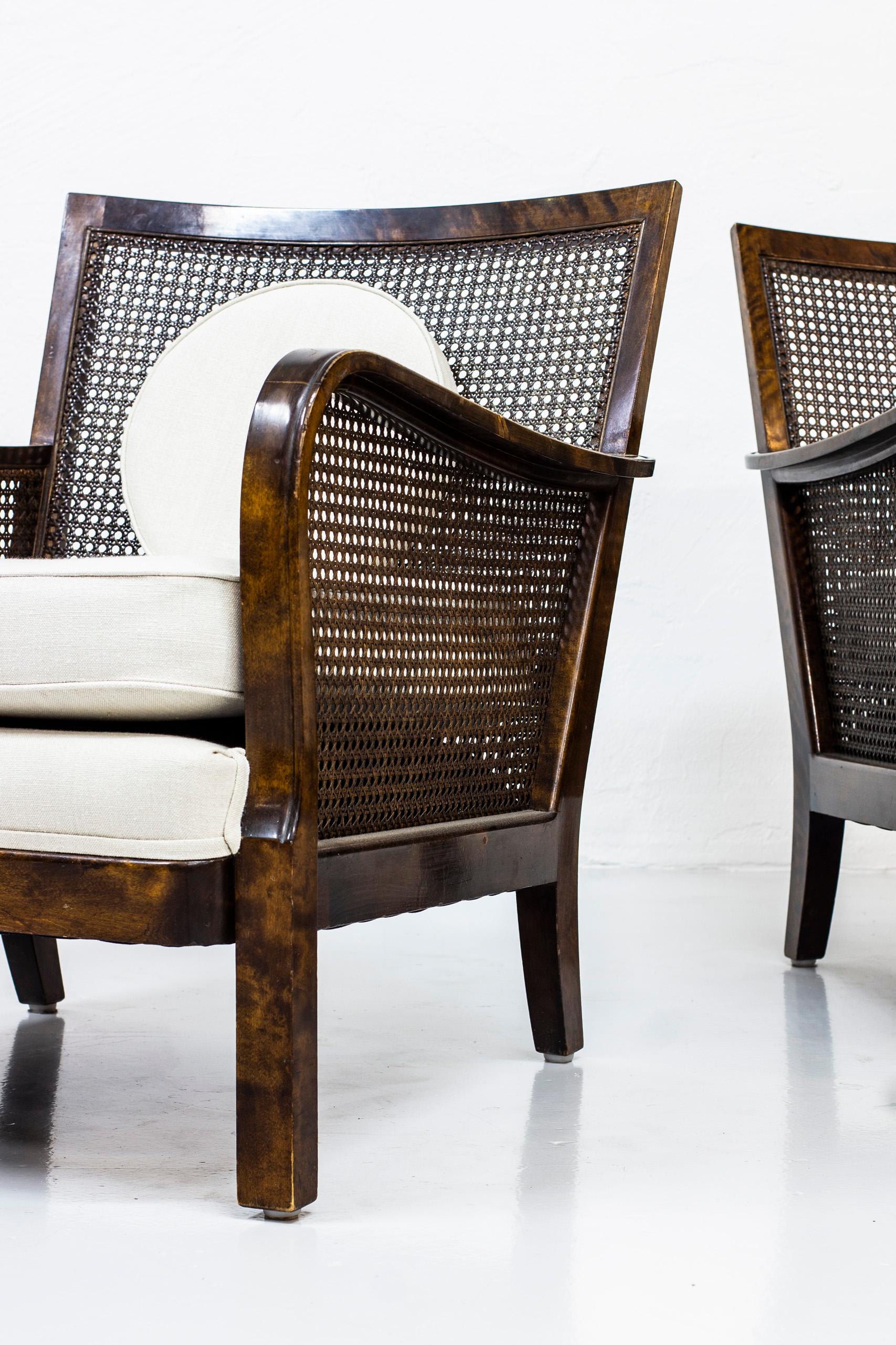Swedish Grace Style Lounge Chairs Attributed to Otto Schulz and Boet 4