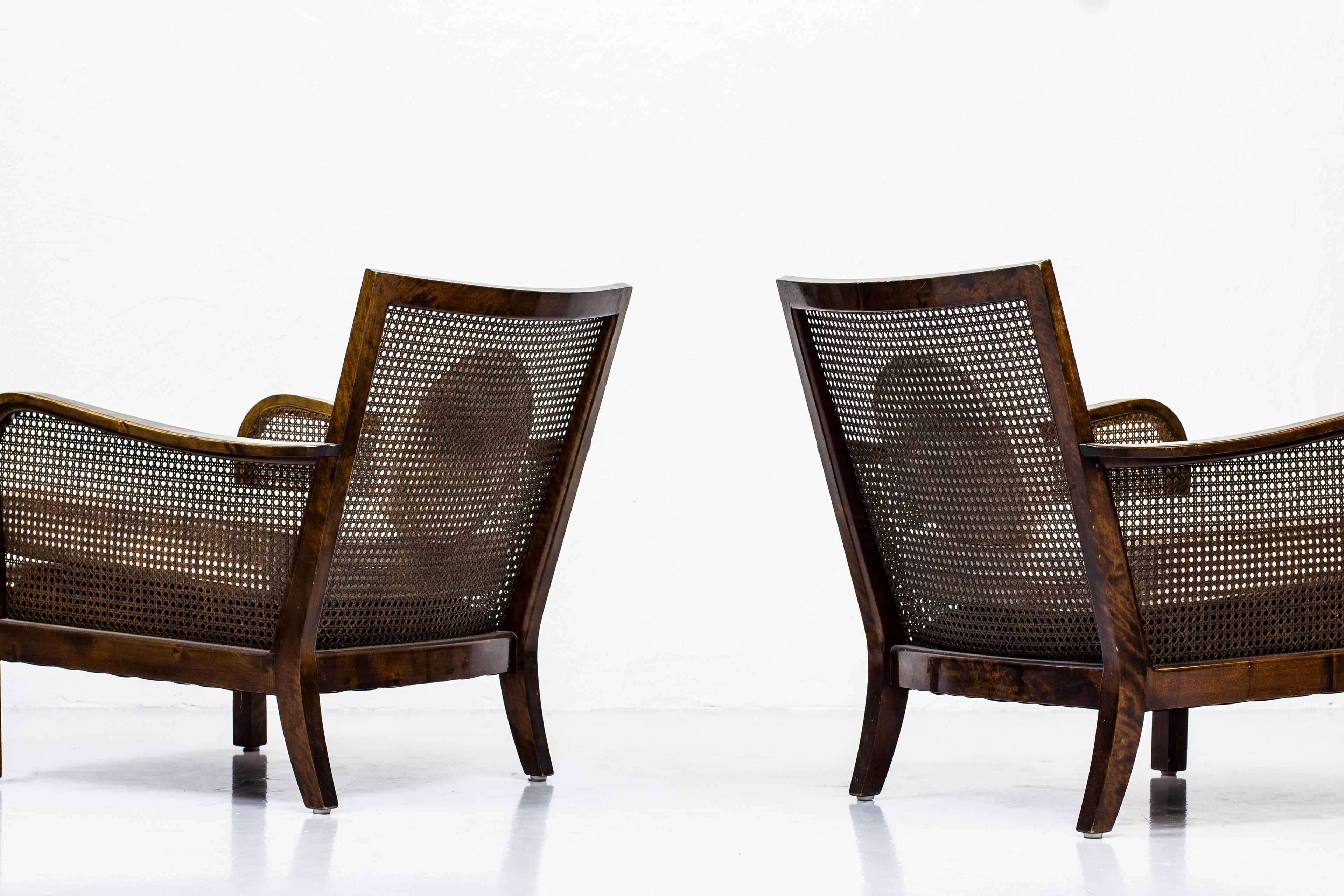 Swedish Grace Style Lounge Chairs Attributed to Otto Schulz and Boet In Good Condition In Hägersten, SE