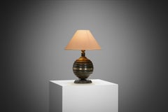 Swedish Grace Svenska Metallverken Table Lamp in Bronzed Brass, Sweden ca 1920s