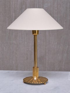 Swedish Grace Table Lamp in Fluted and Reeded Brass, Sweden, 1930s