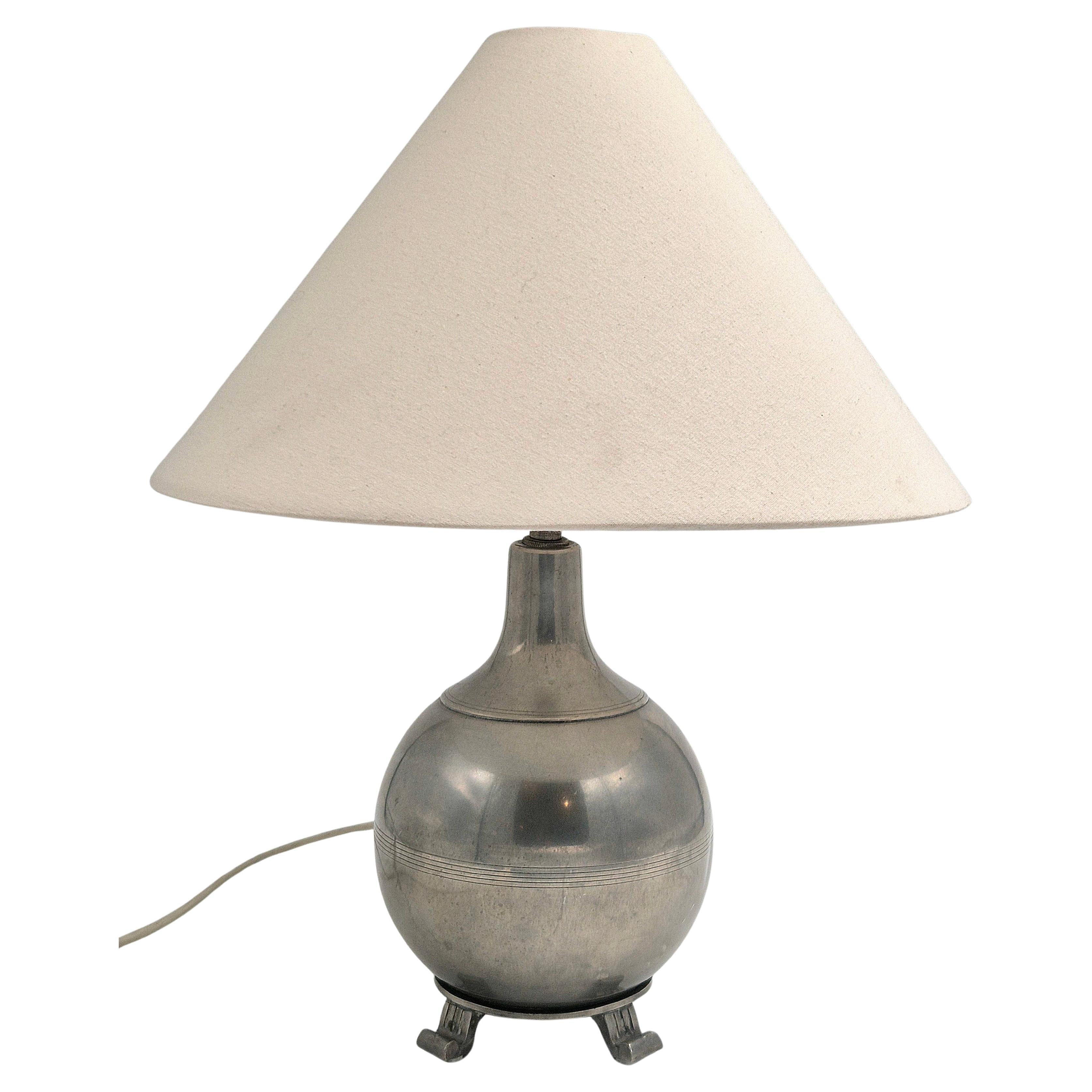 Swedish Grace, table lamp in pewter with beautiful shape, Sweden 1936 / Art Deco