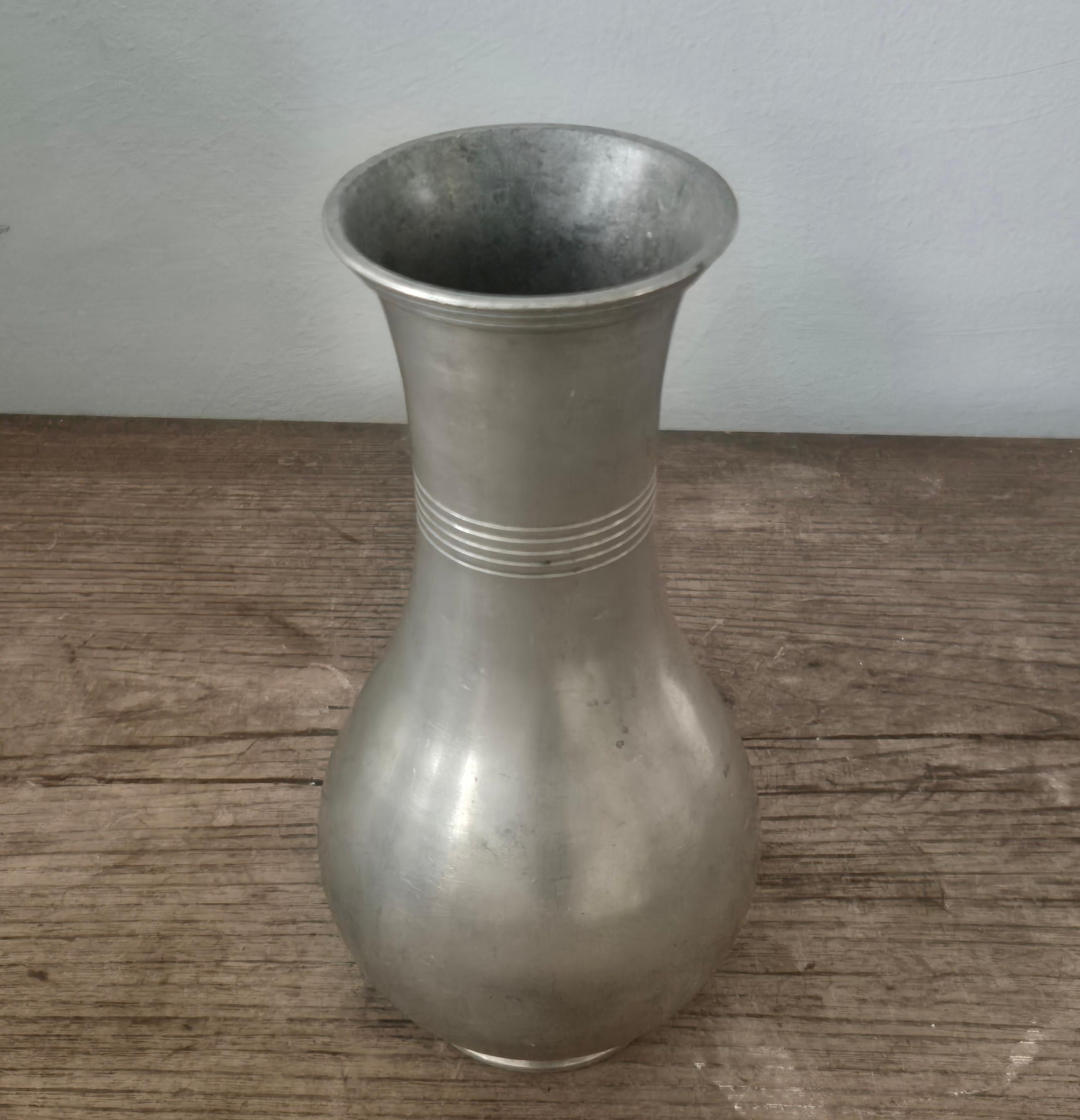 Art Deco Swedish Funkis/ Functionalism, timeless pewter vase by Guldaktiebolaget For Sale