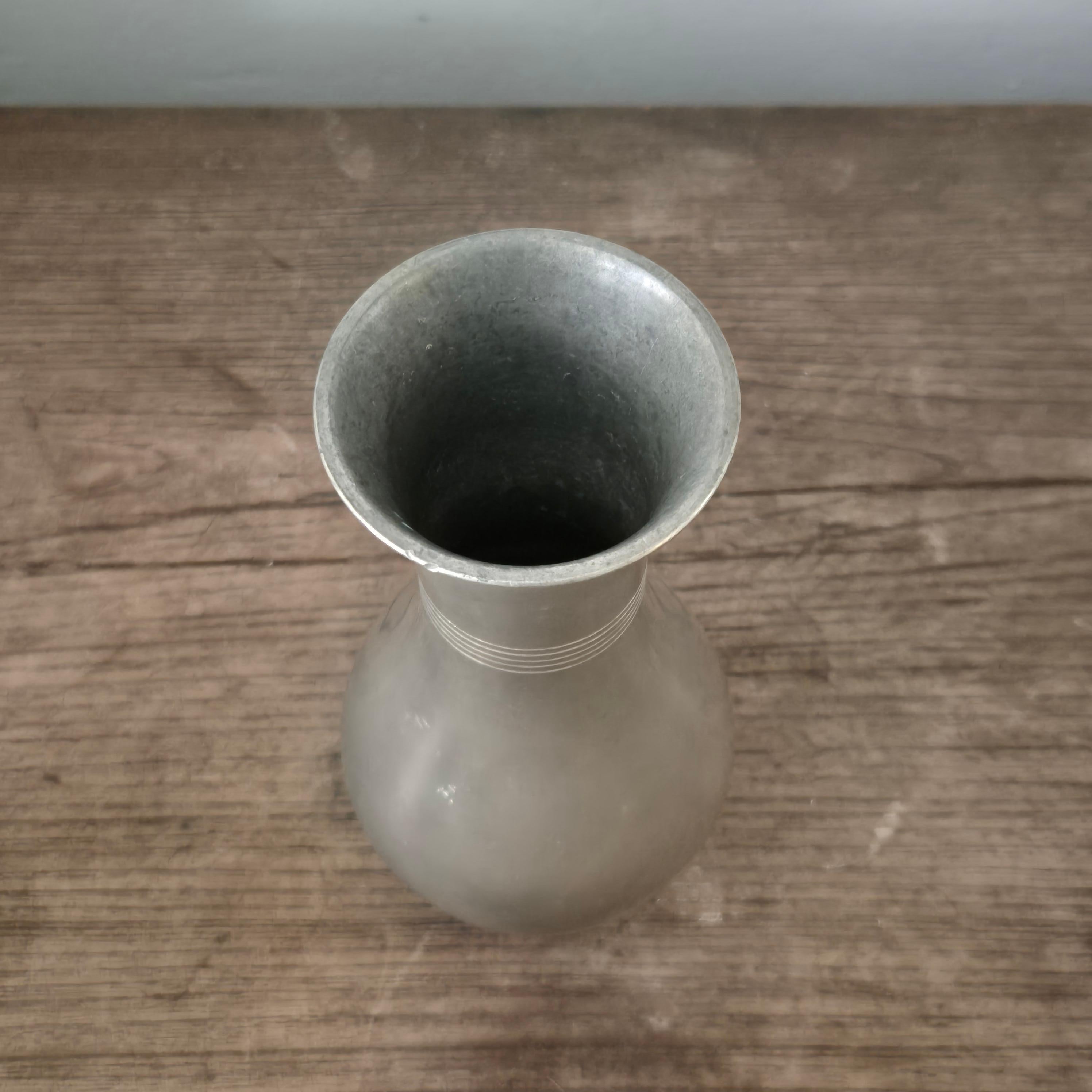 Mid-20th Century Swedish Funkis/ Functionalism, timeless pewter vase by Guldaktiebolaget For Sale