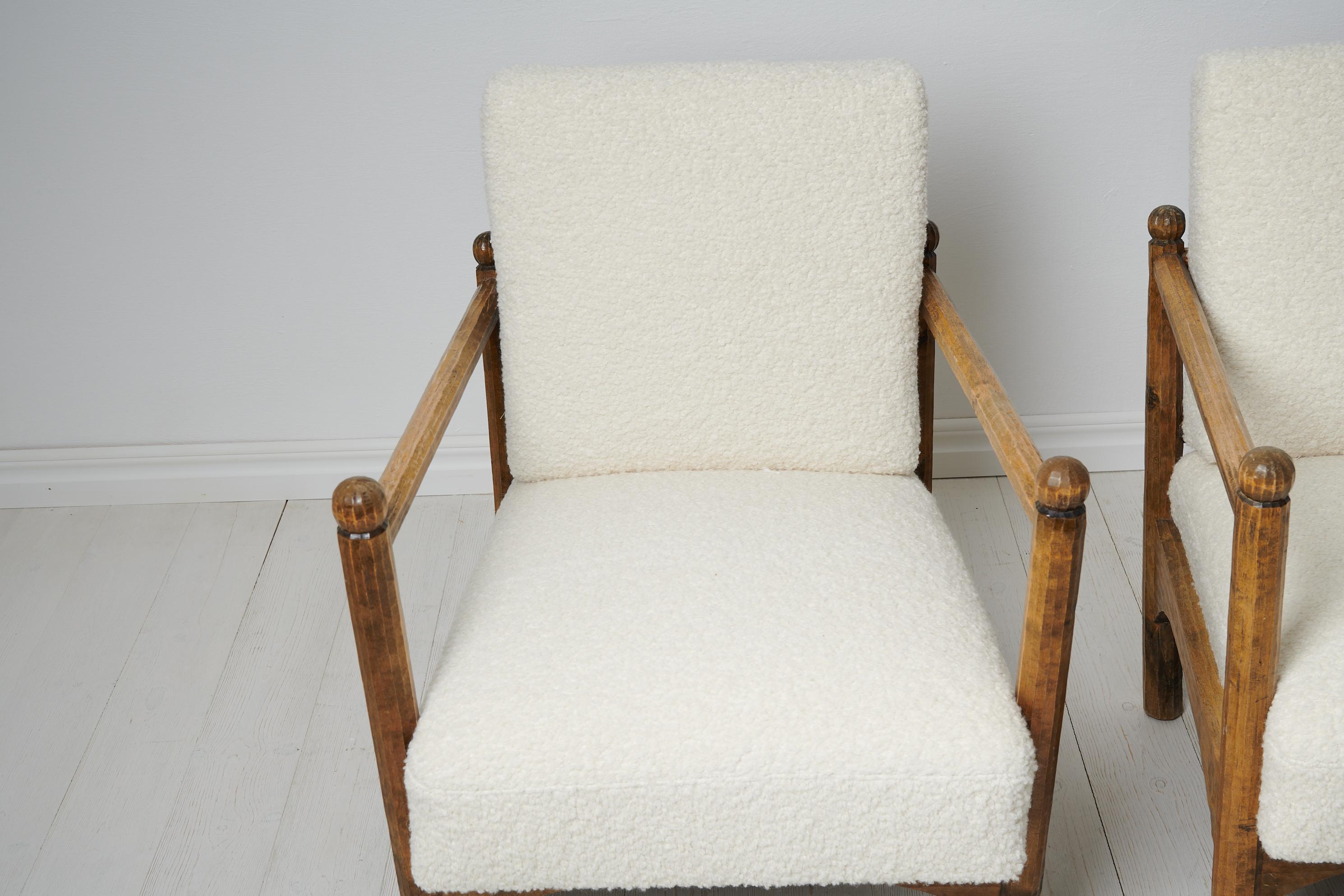 20th Century Swedish Grace Unusual Upholstered Armchairs For Sale
