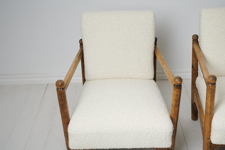 Swedish Grace Unusual Upholstered Armchairs For Sale at 1stDibs