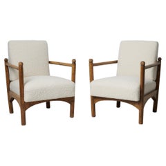 Antique Swedish Grace Unusual Upholstered Armchairs