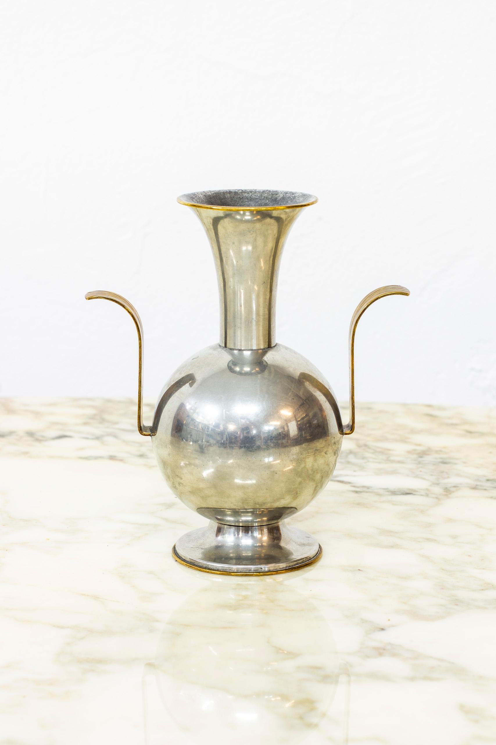 Brass Swedish Grace Vase by Thorild Knutson, Sweden, 1930