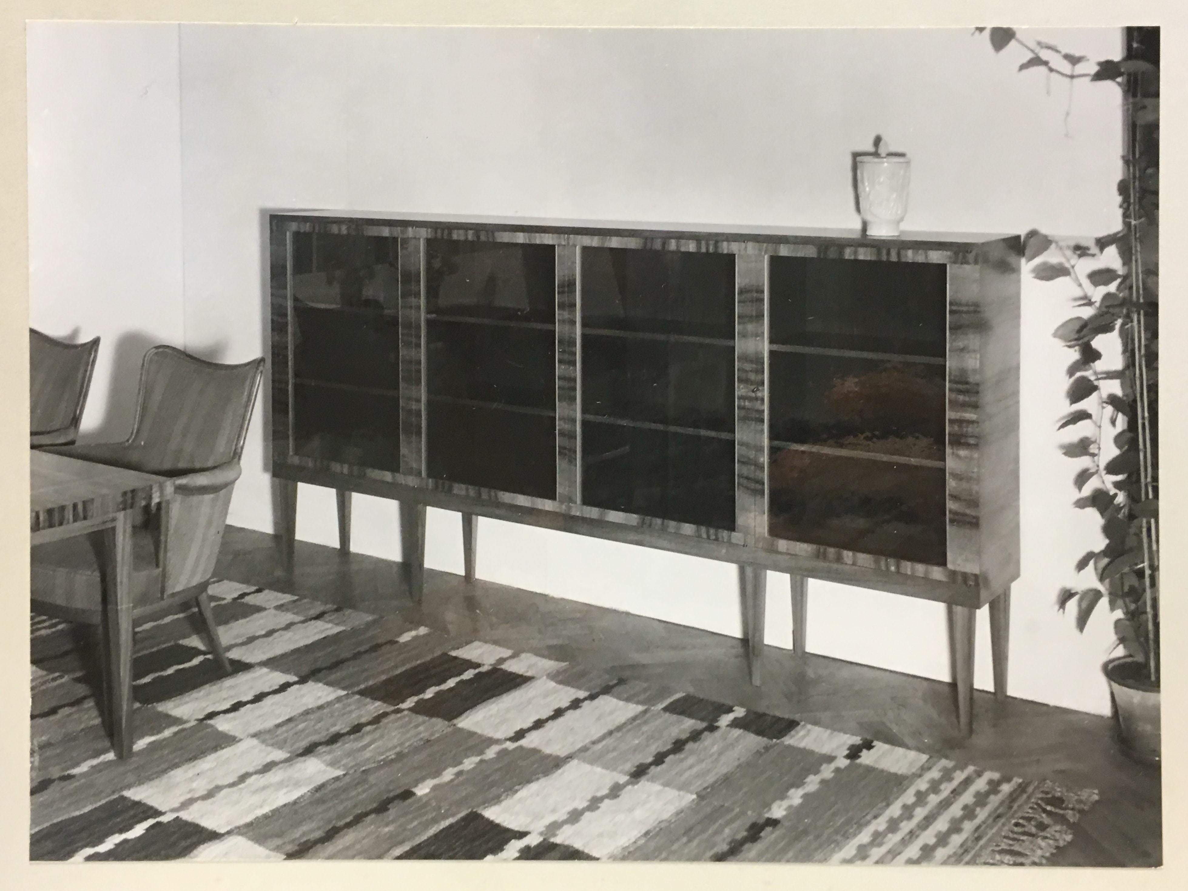 Glass Swedish Grace Vitrine Bookcase, Carl Malmsten, Sweden, 1930s For Sale