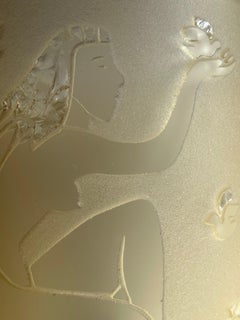 Swedish Grace Wall Lamp in Glass and Brass, Sweden 1930's