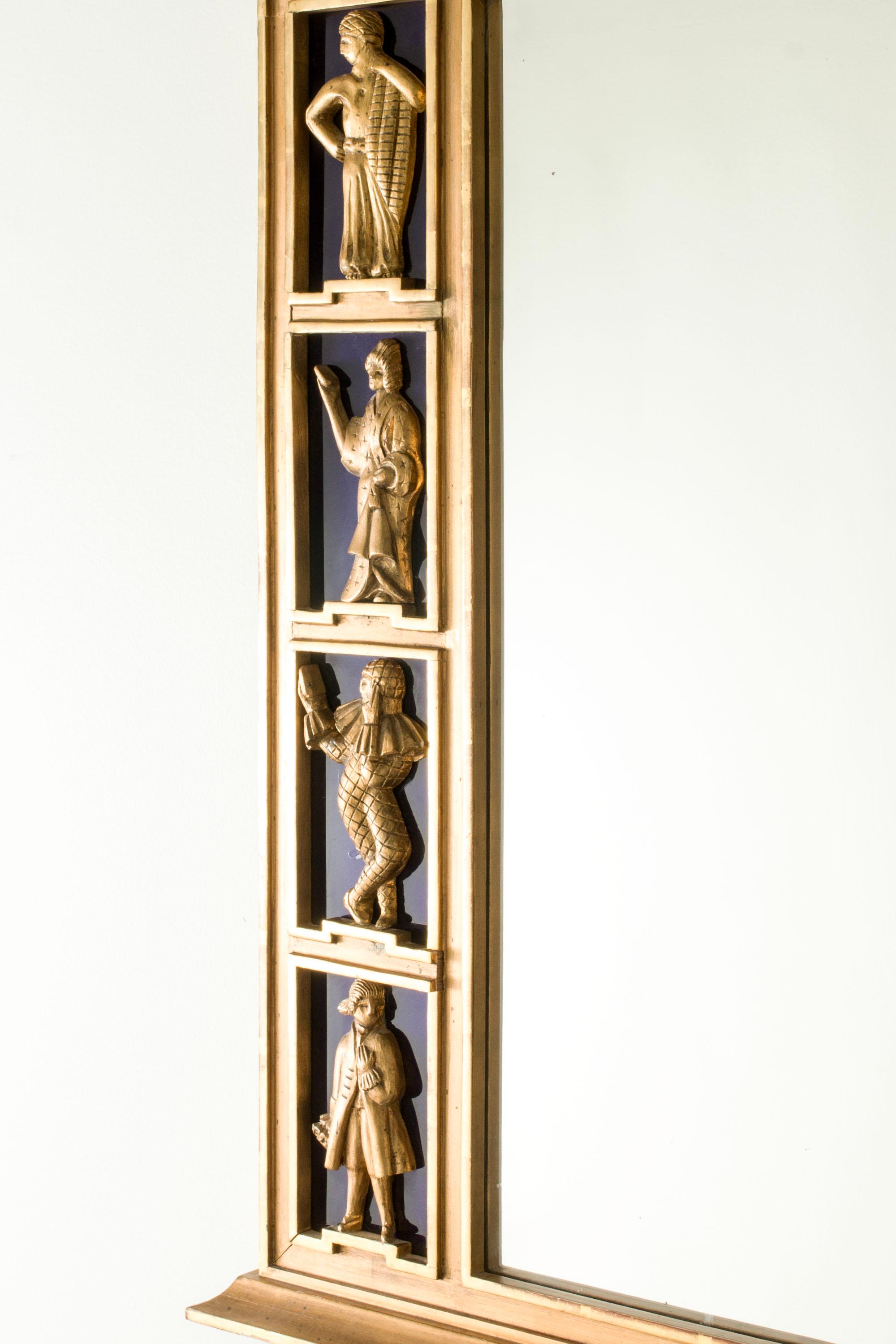 Espejo de pared Grace sueco con figuritas, Suecia, años 20 Escandinavo moderno en venta